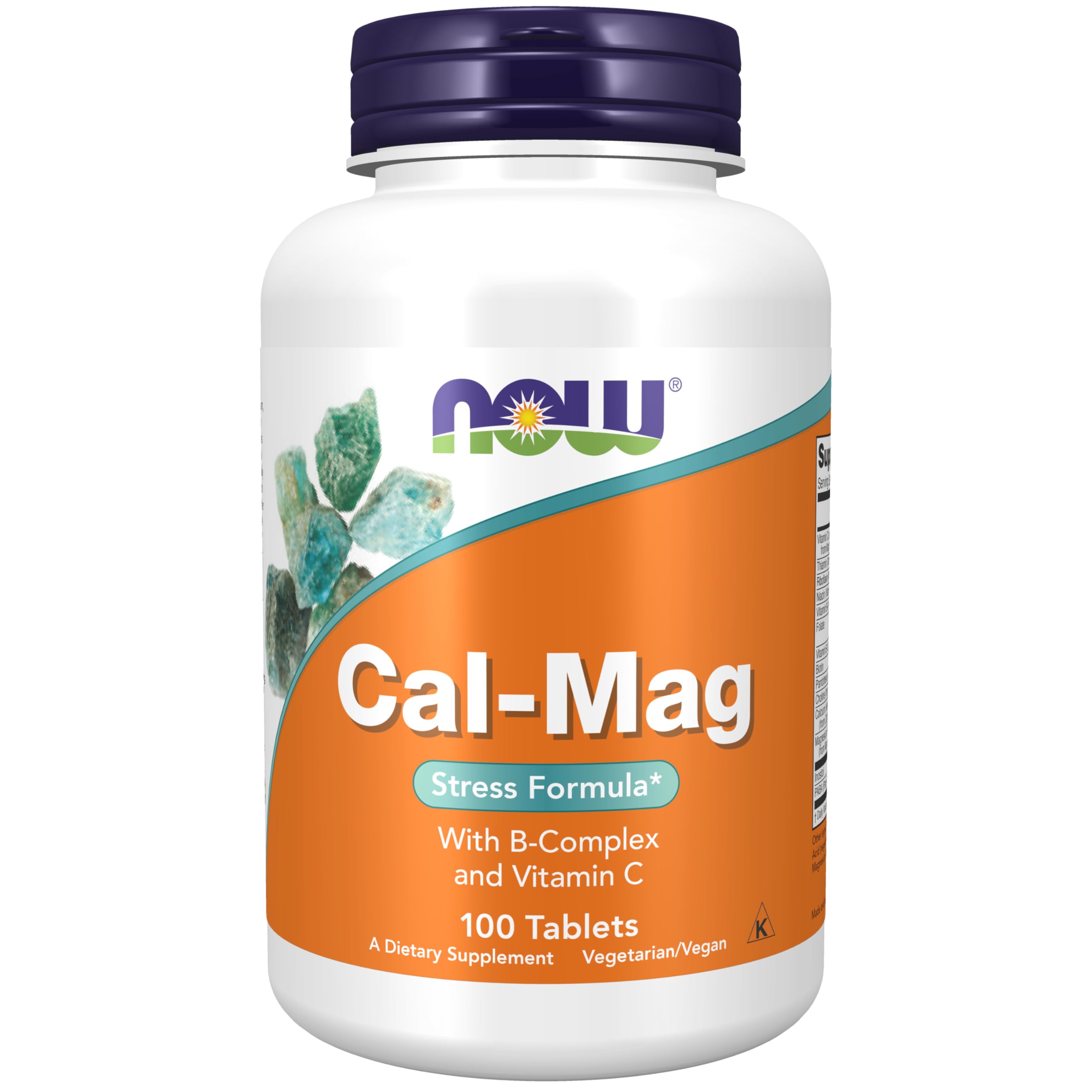 NOW Foods Cal-Mag Stress Formula 50 Tablets front view