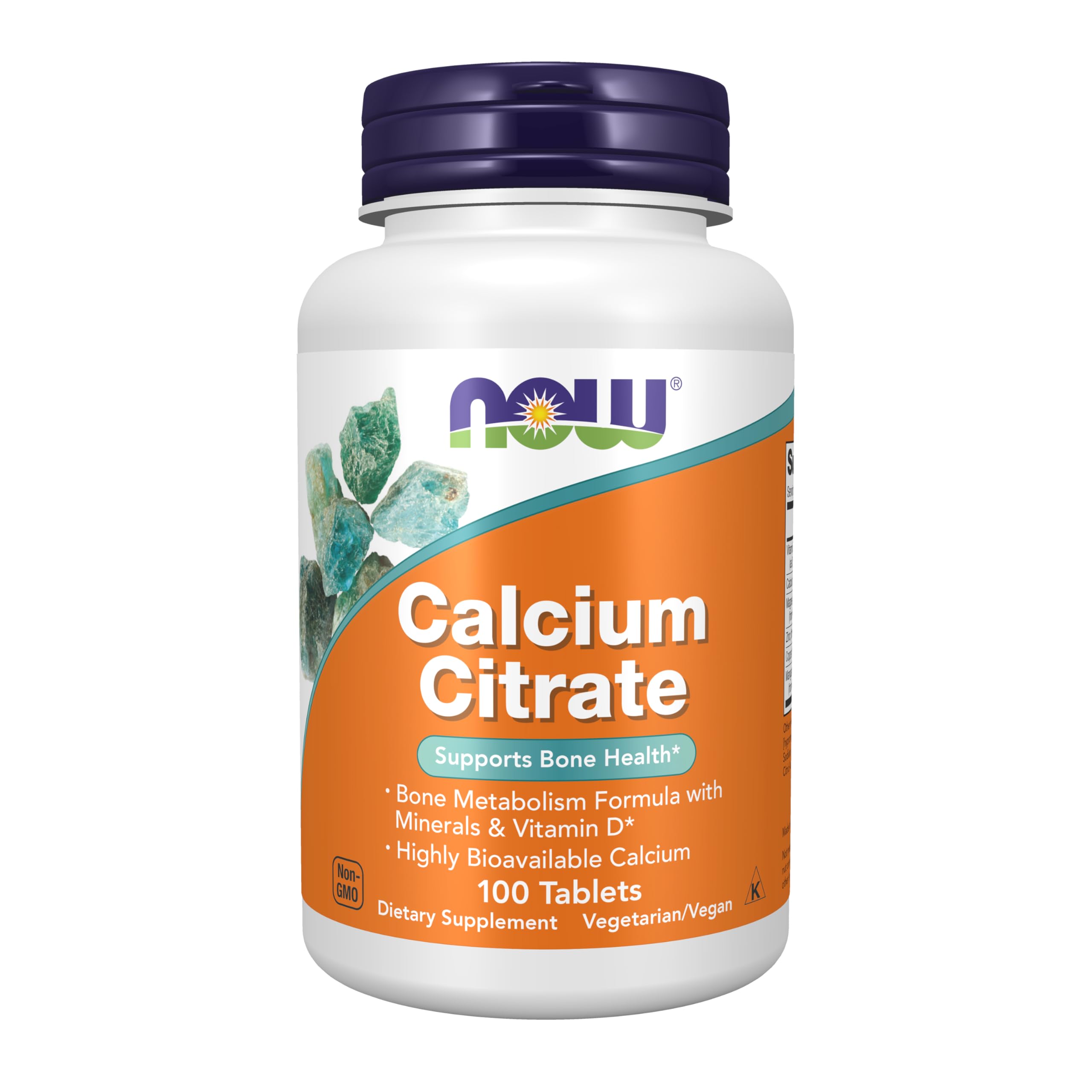 NOW Foods Calcium Citrate Tablets front view with packaging