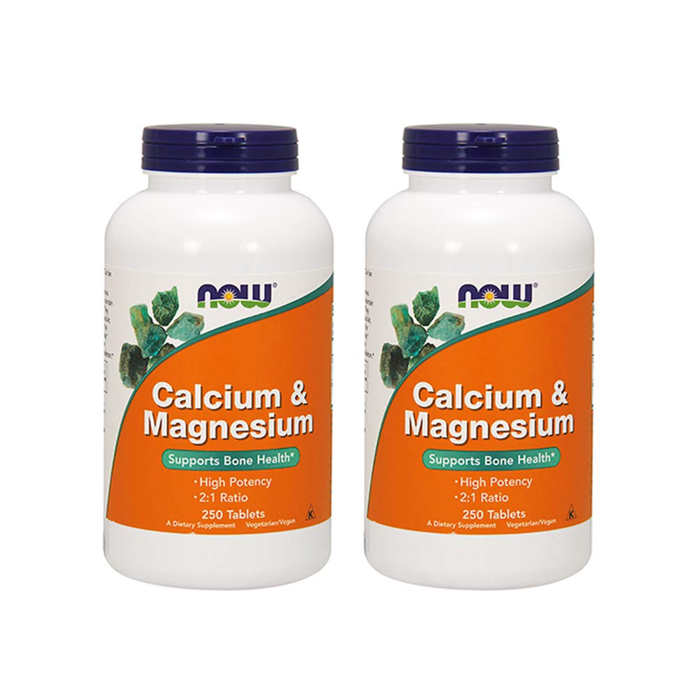 NOW Foods Calcium & Magnesium 250 tablets front view