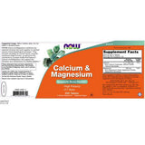 NOW Foods Calcium & Magnesium 250 tablets packaging side view