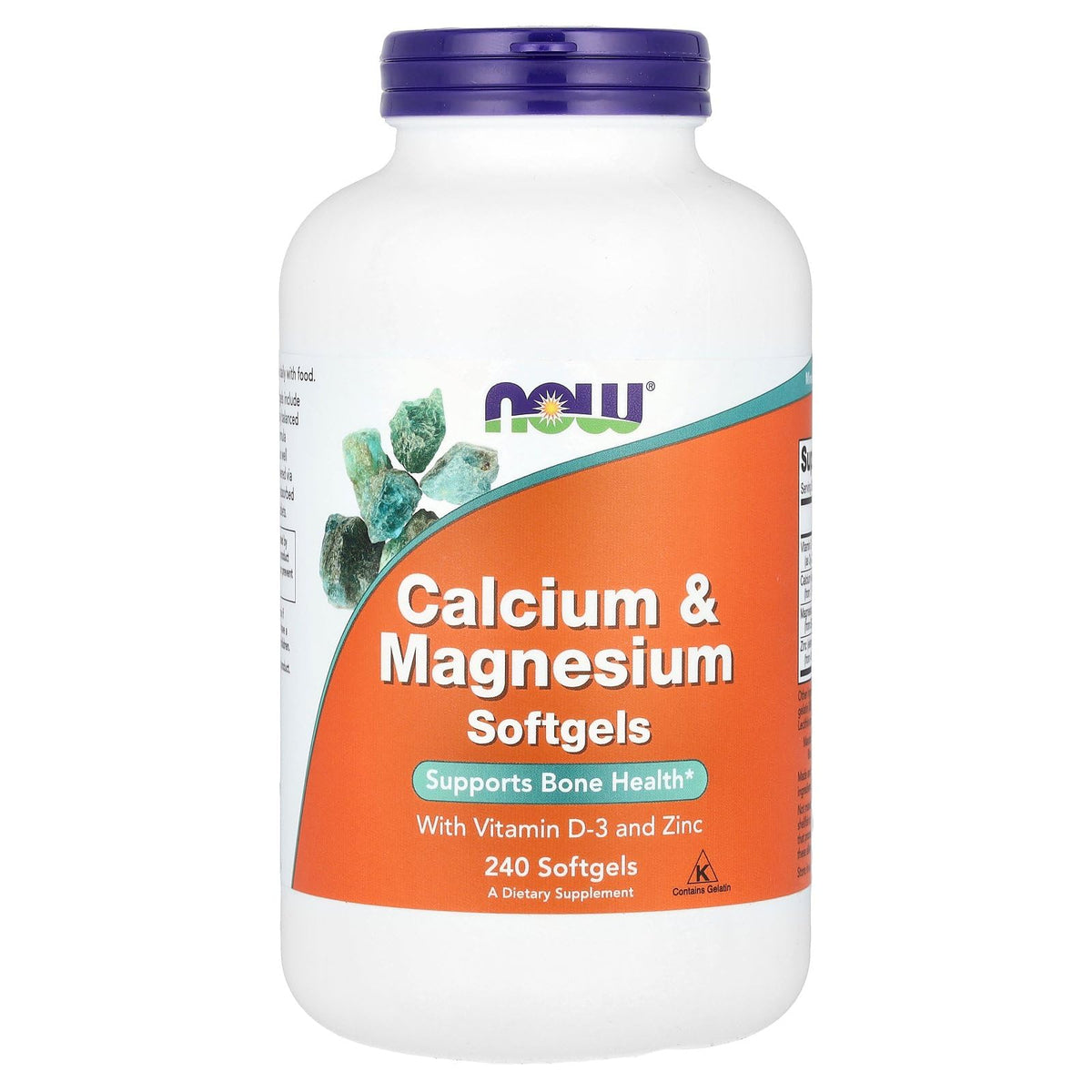 NOW Foods Calcium & Magnesium + D 240 Softgels front view