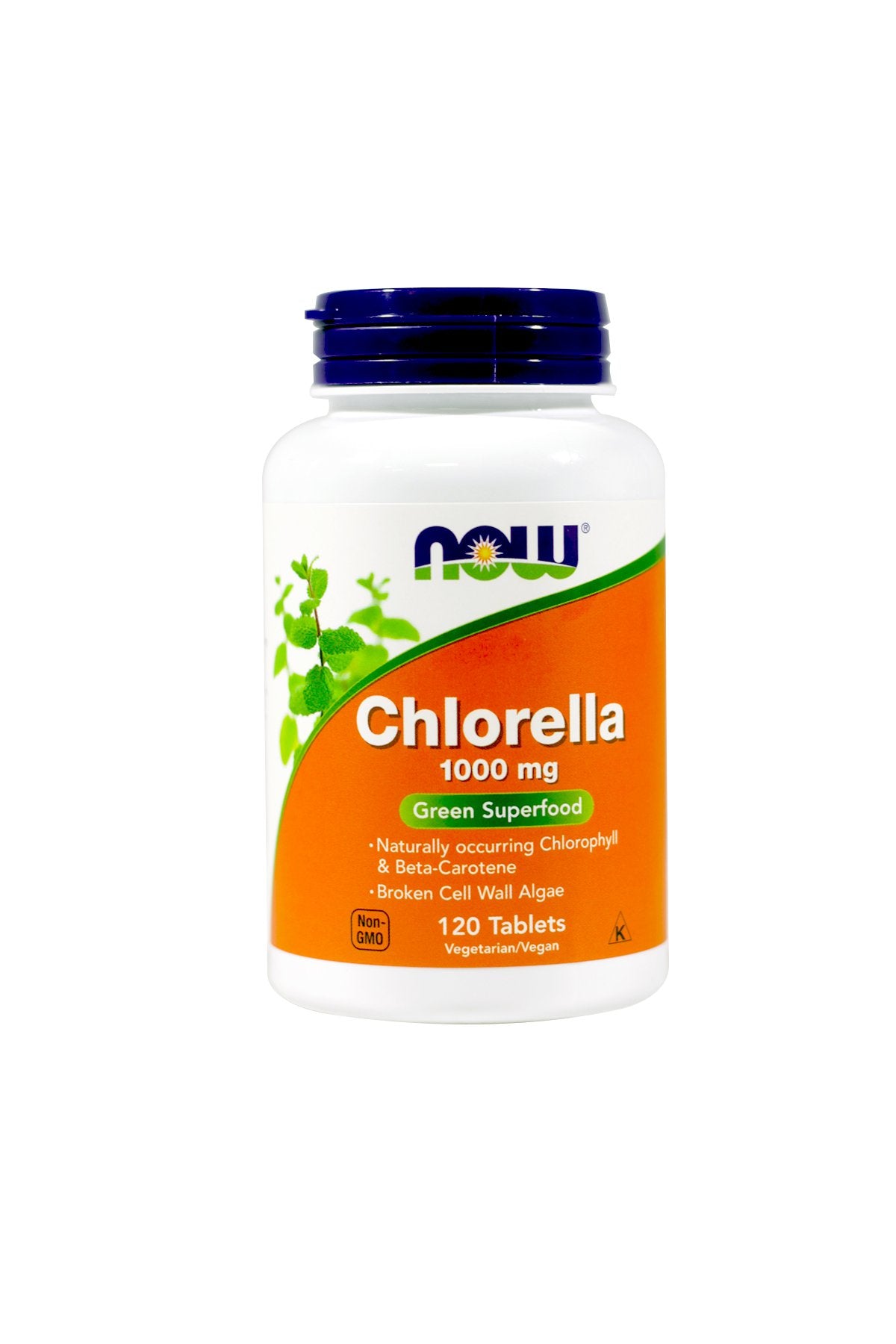 NOW Foods Chlorella 120 Tablets front view