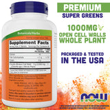 NOW Foods Chlorella Supplement 200 Tablets side view
