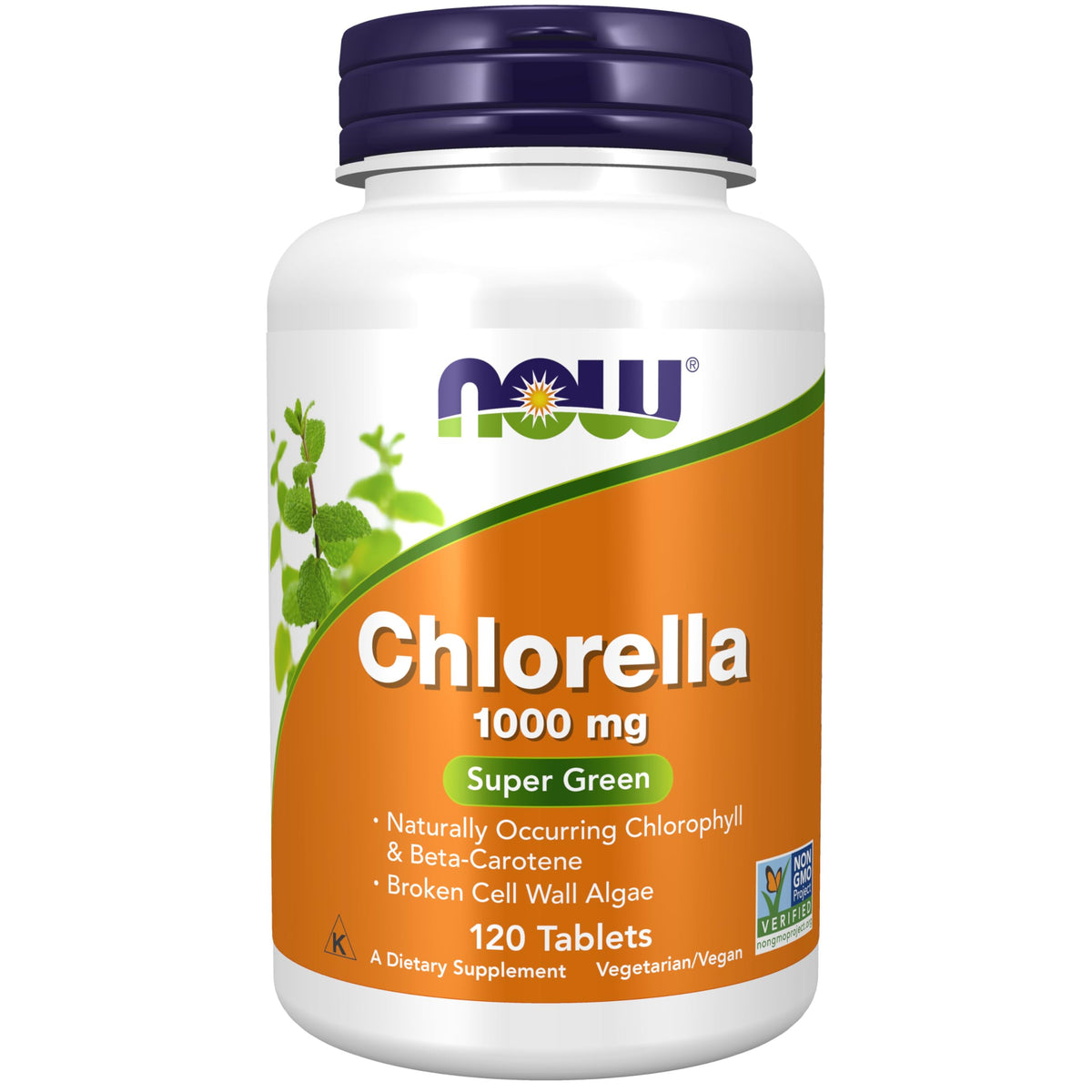 NOW Foods Chlorella Tablets 3000mg front view