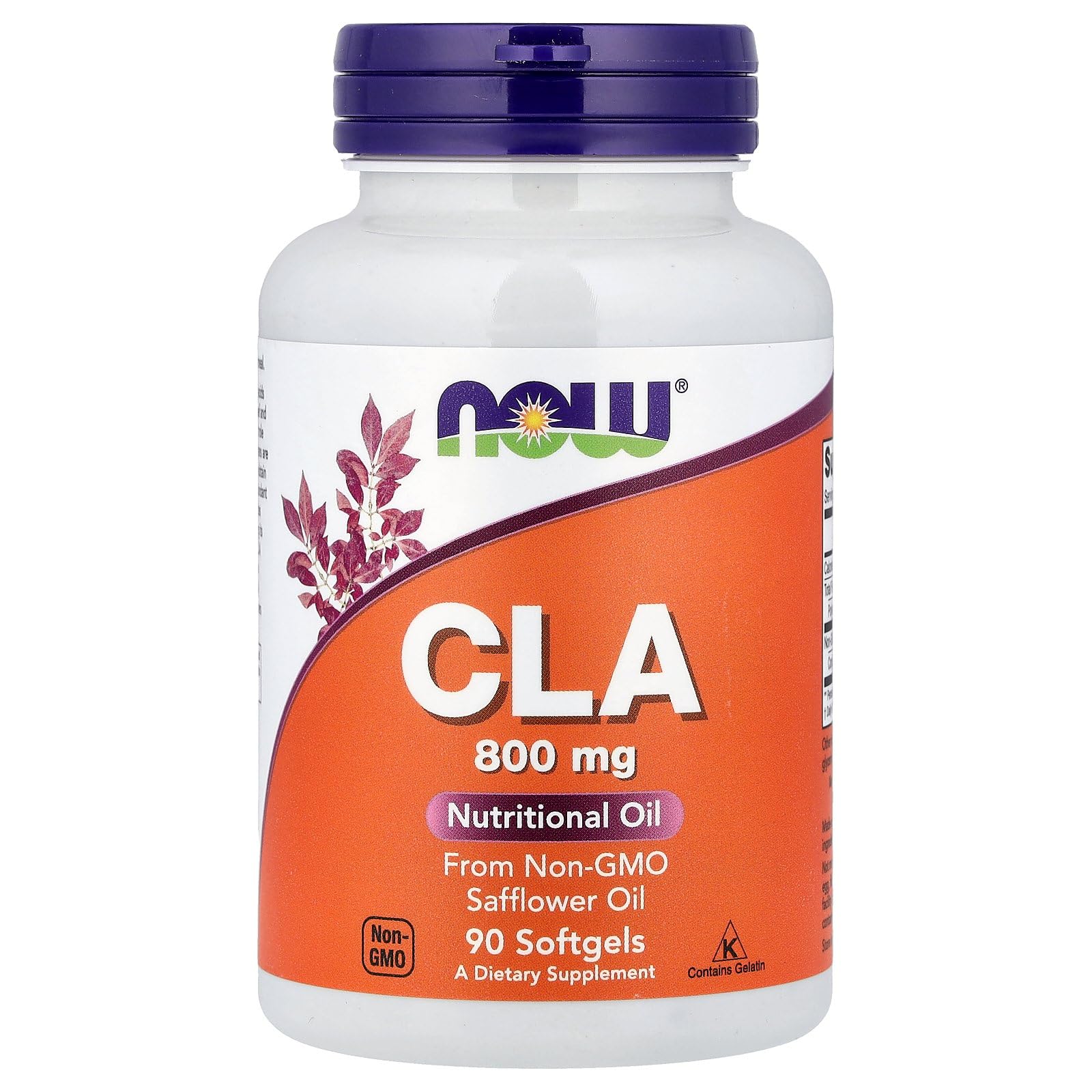 NOW Foods CLA Softgels 800mg front view with packaging