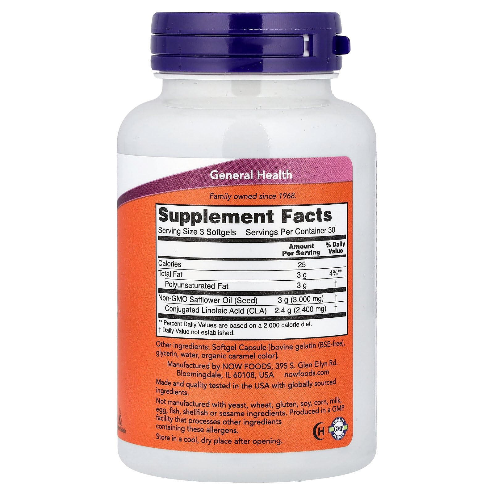 NOW Foods CLA Softgels 800mg softgel capsule close-up