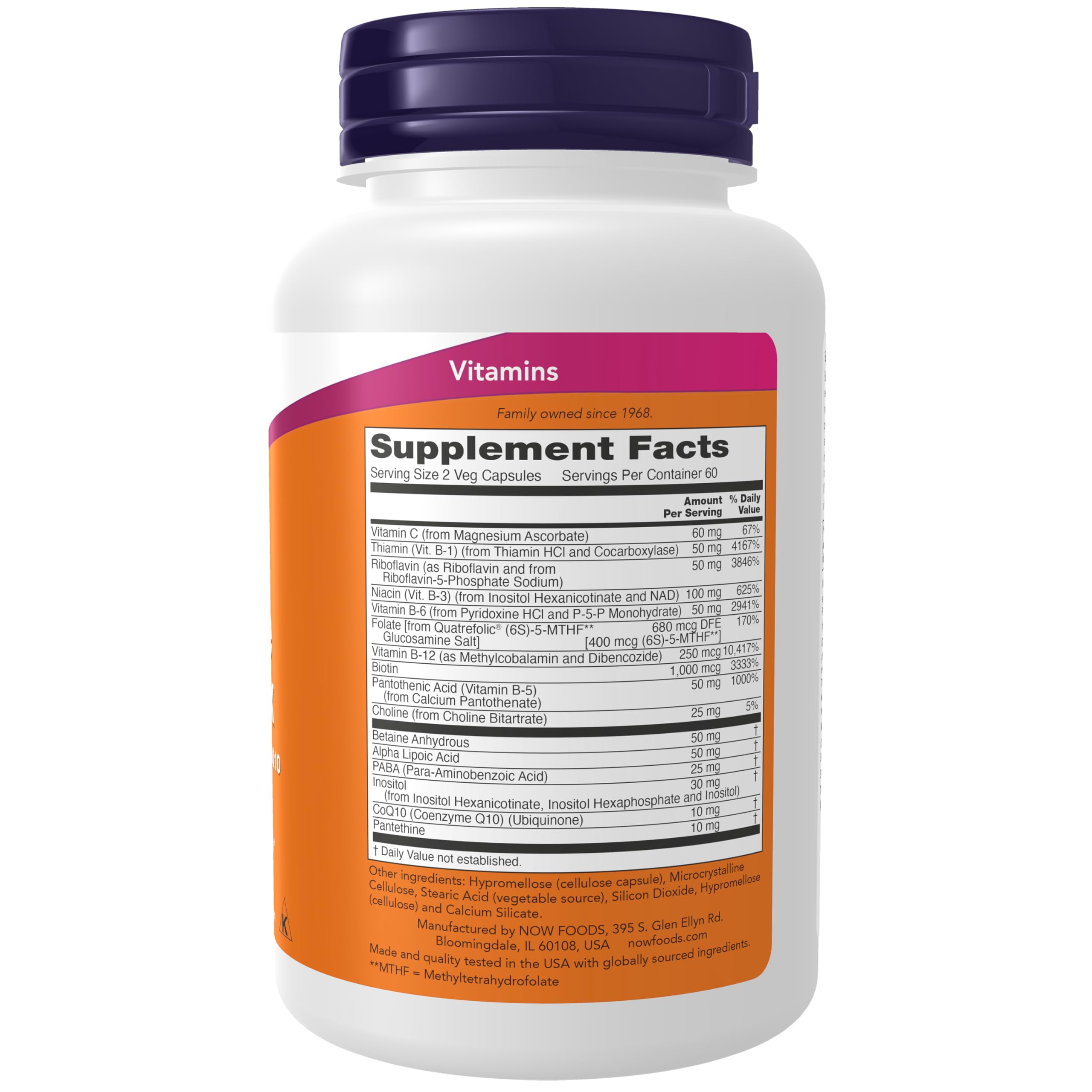 NOW Foods Co-Enzyme B-Complex 82g side view