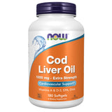 NOW Foods Cod Liver Oil Extra Strength 1000mg Softgels front view