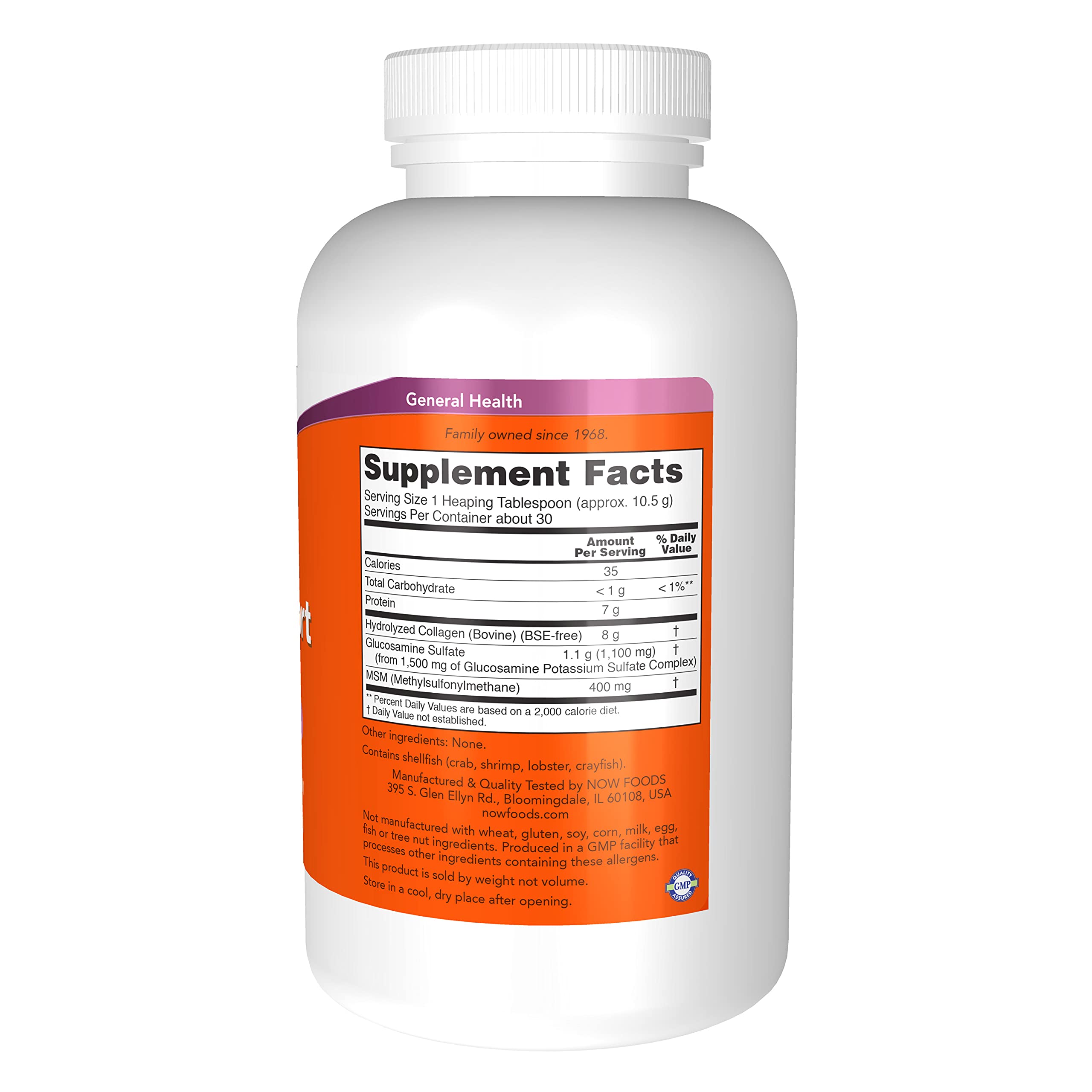 NOW Foods Collagen Supplement 96g side view