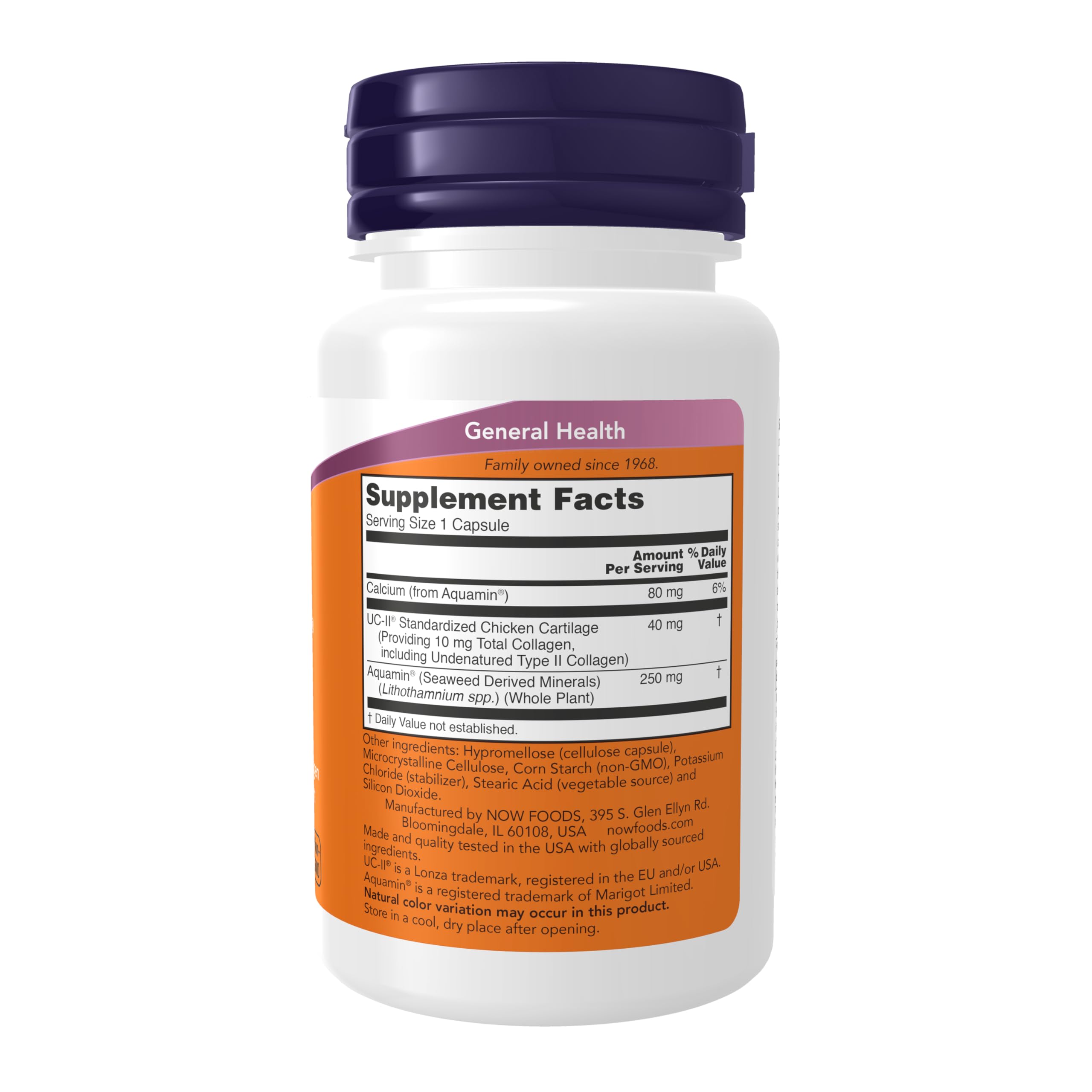 NOW Foods Collagen UC-II 40mg Capsules side view