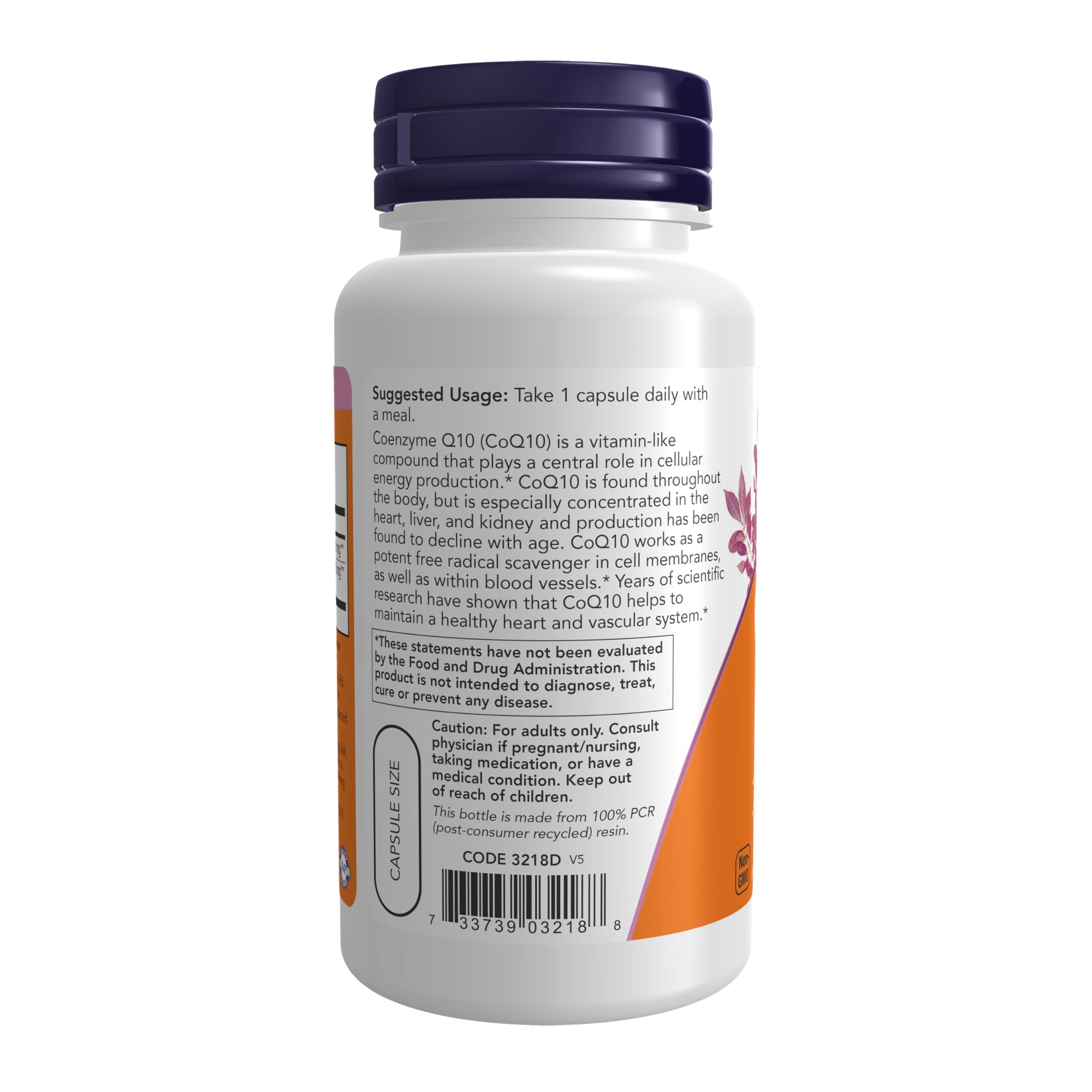 NOW Foods CoQ10 100mg capsules packaging