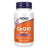 NOW Foods CoQ10 400mg softgel capsules front view