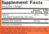 NOW Foods CoQ10 Supplement back view with ingredient list