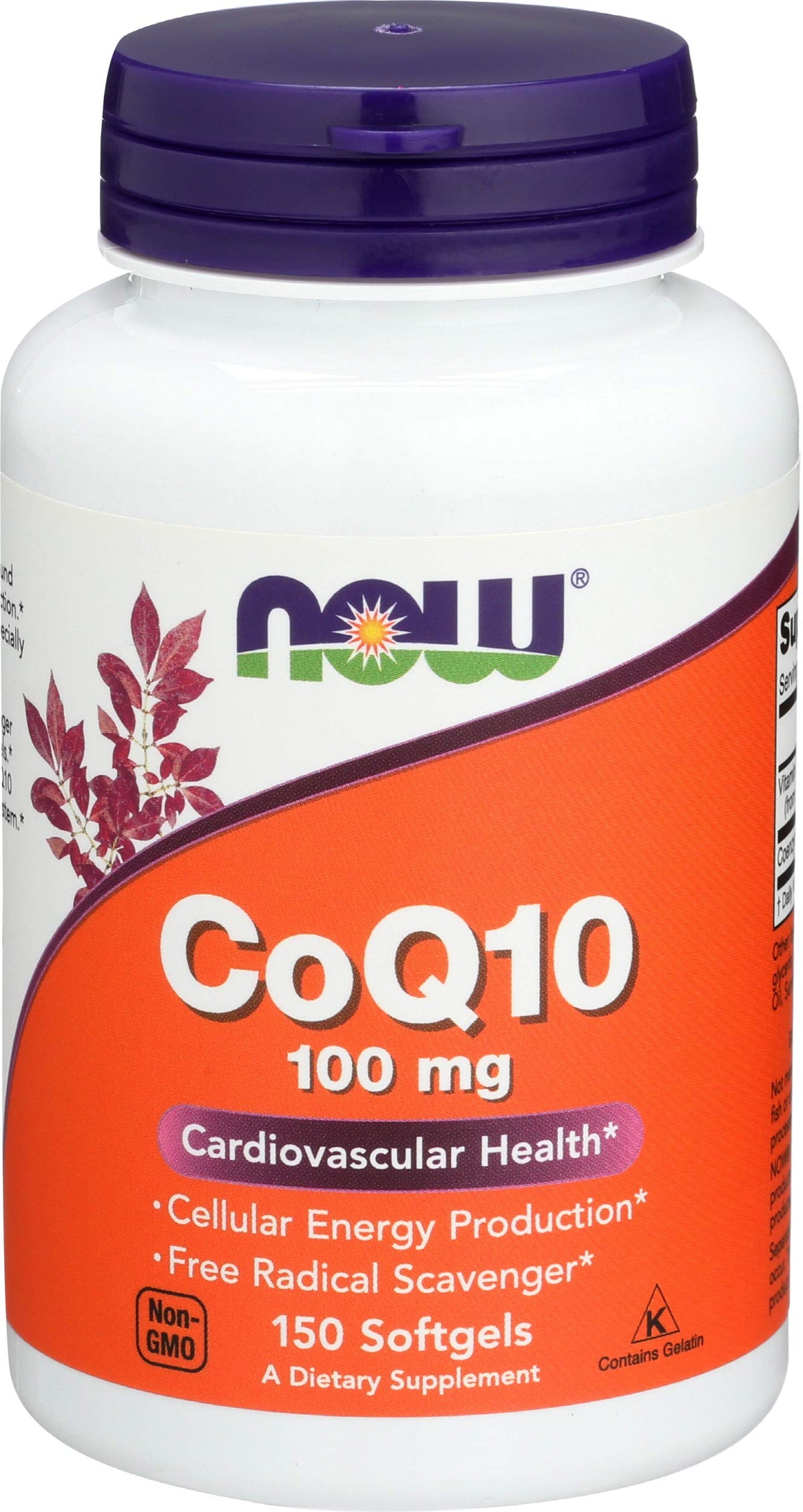 NOW Foods CoQ10 Supplement front view of packaging