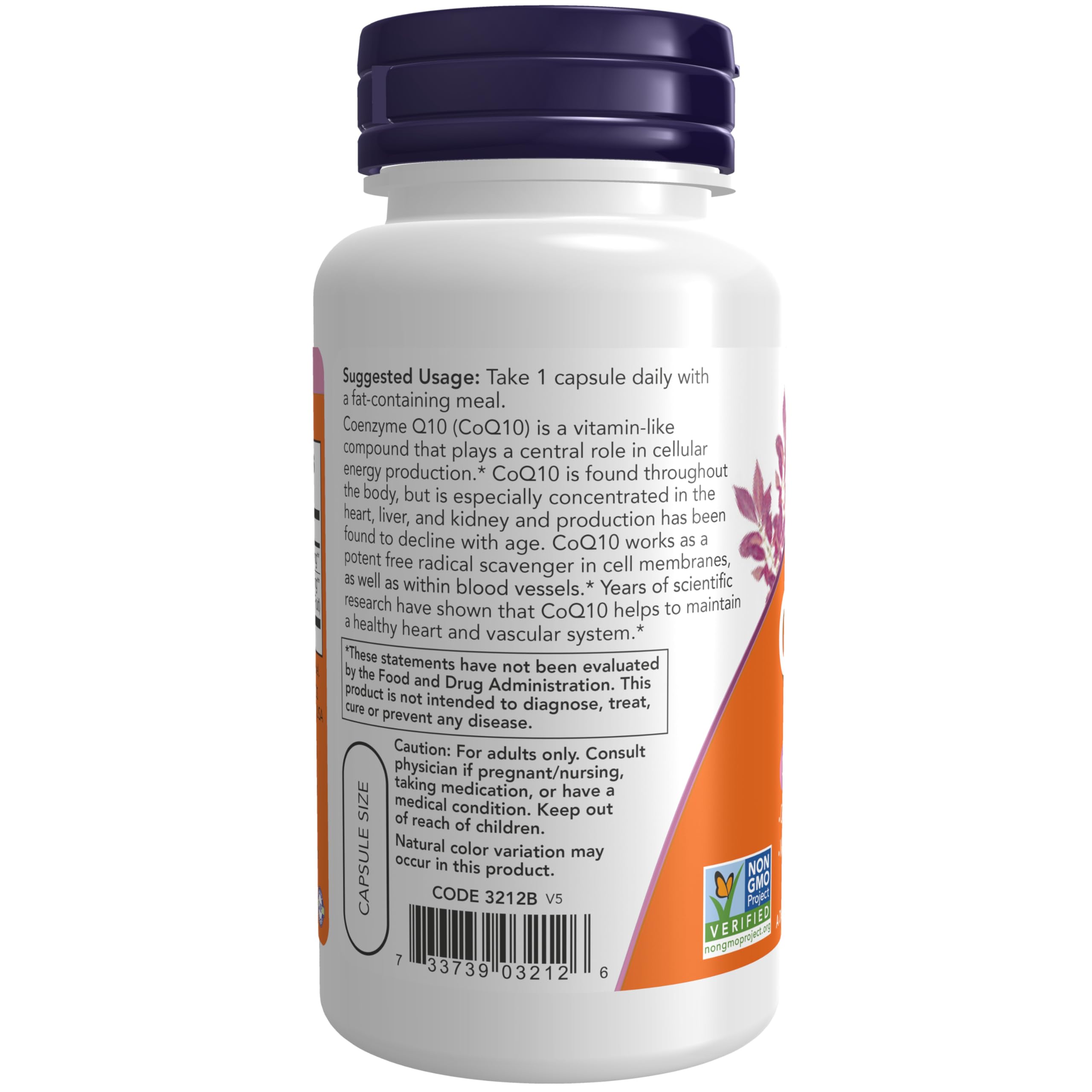 NOW Foods CoQ10 with Hawthorn Berry 100mg capsules packaging