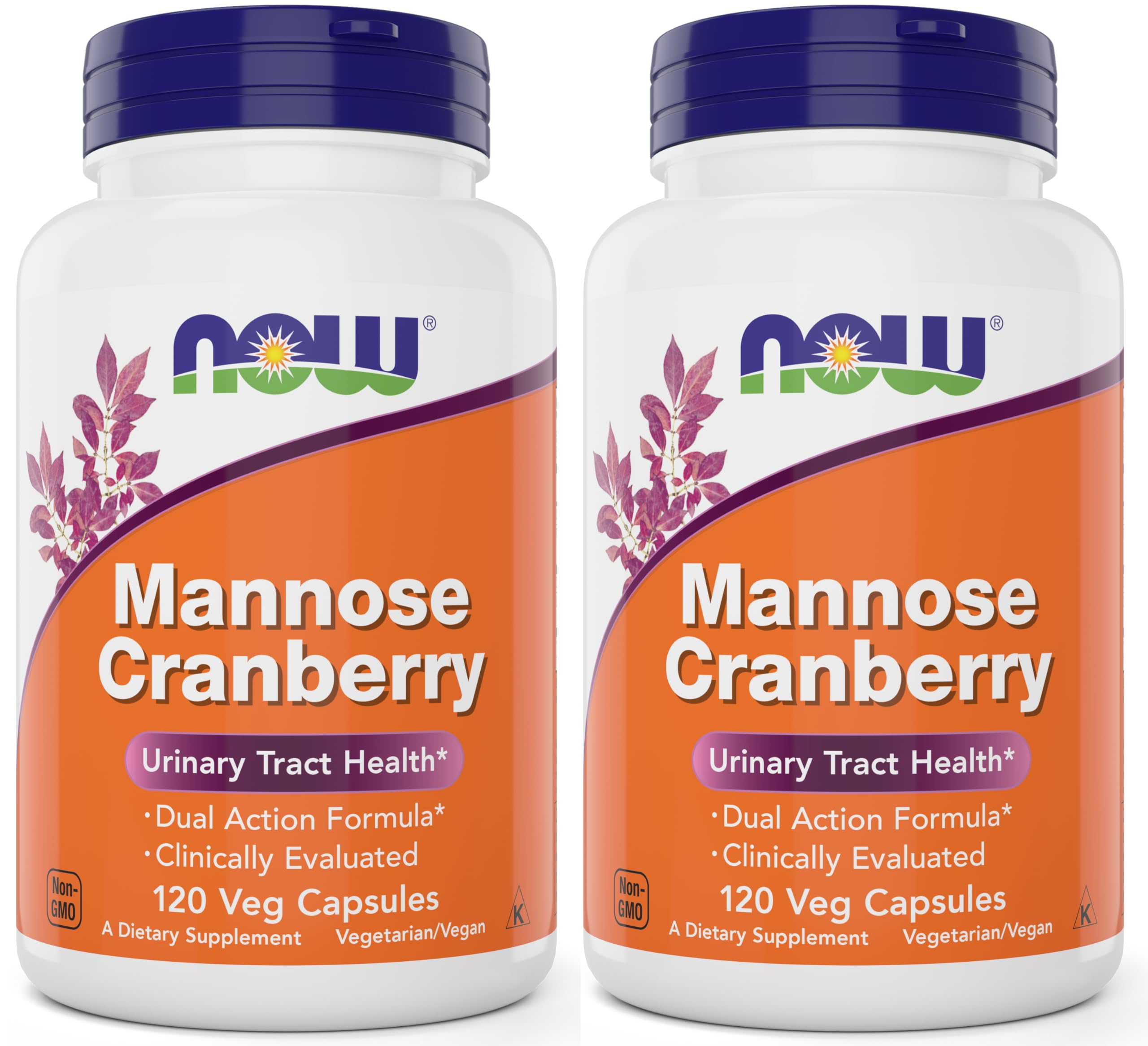 NOW Foods Cranberry Mannose Capsules 120 Count front view