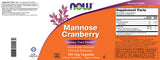NOW Foods Cranberry Mannose Capsules with a measuring spoon