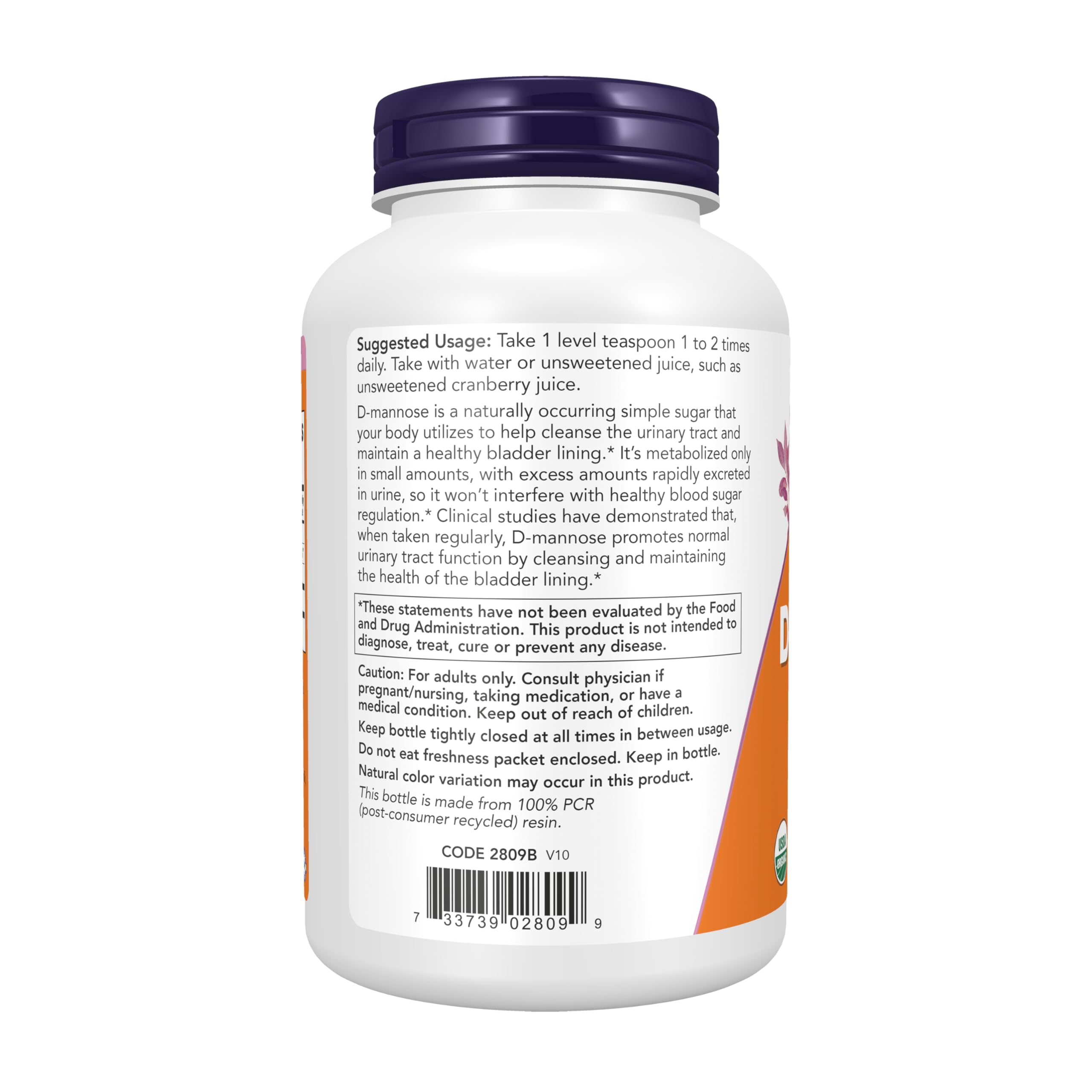 NOW Foods D-Mannose Pure Powder 240g ingredient details