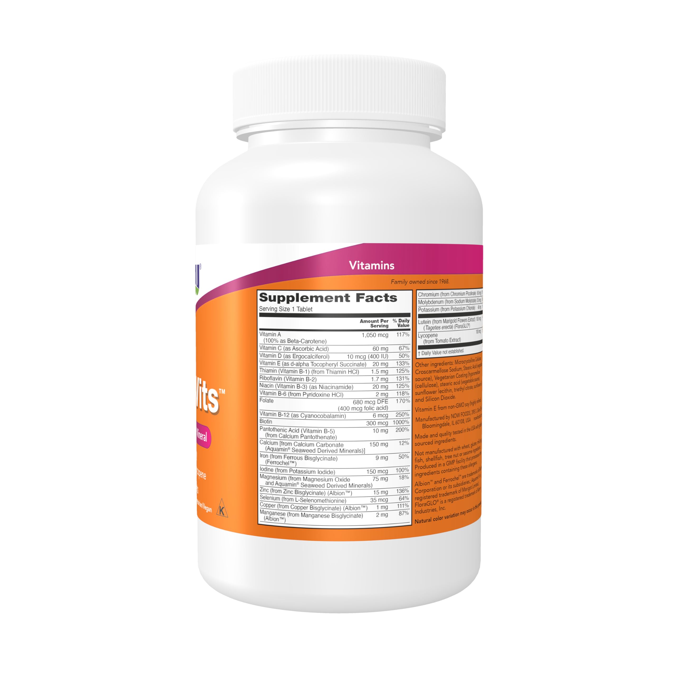 NOW Foods Daily Vits Multivitamin 300g side view