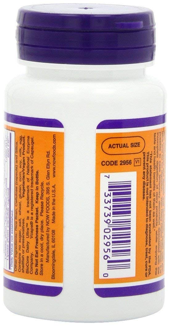 NOW Foods Dairy daily Complete Multi-Enzyme 82g packaging
