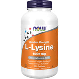 NOW Foods Double Strength L-Lysine 1000mg 250 Tablets front view