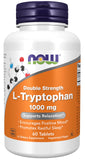 NOW Foods Double Strength L-Tryptophan 1000mg 60 Tablets front view