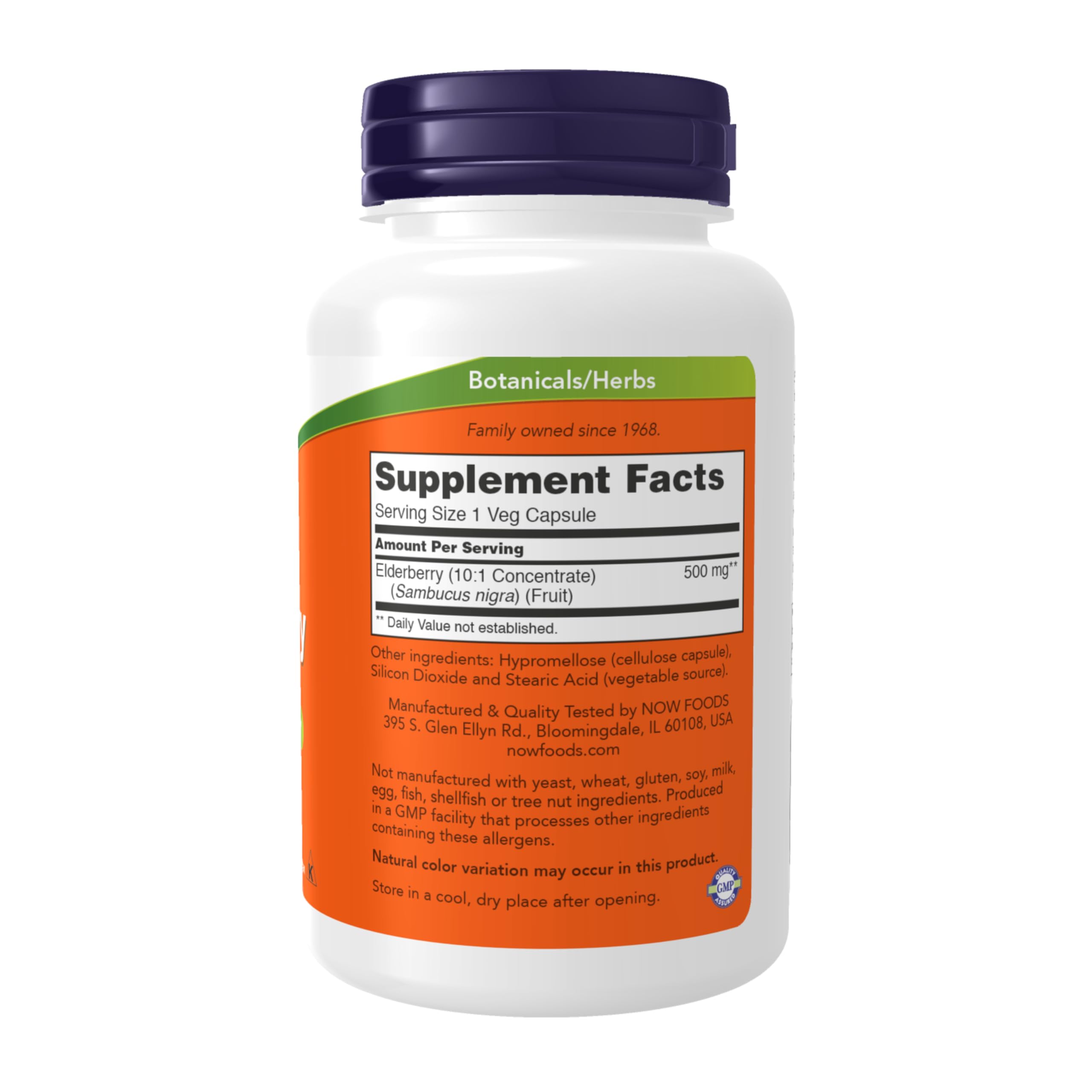 NOW Foods Elderberry 10:1 Concentrate 113g side view