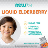 NOW Foods Elderberry Liquid for Kids 322g back view