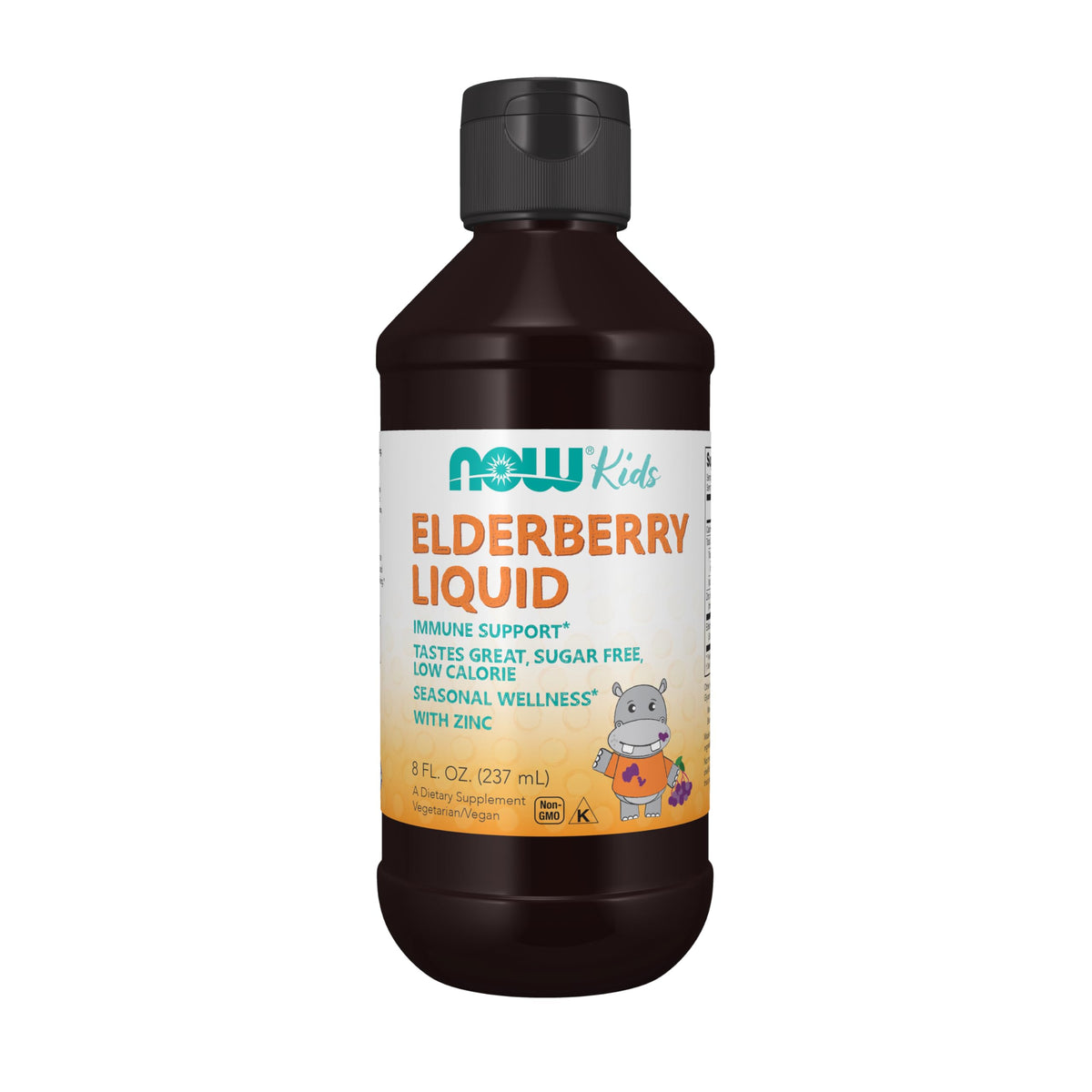 NOW Foods Elderberry Liquid for Kids 322g front view