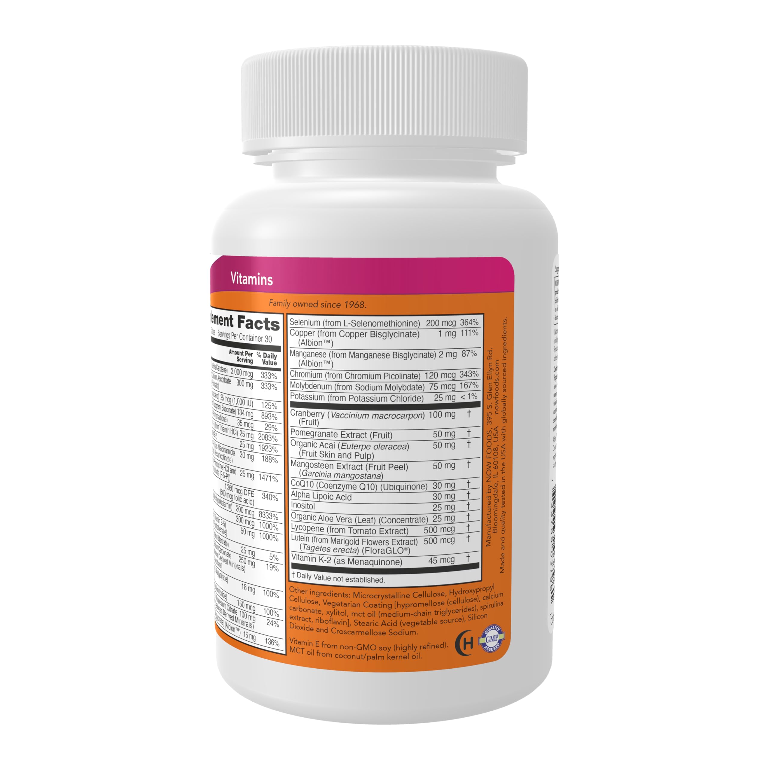 NOW Foods EVE Women's Multivitamin tablets in a hand