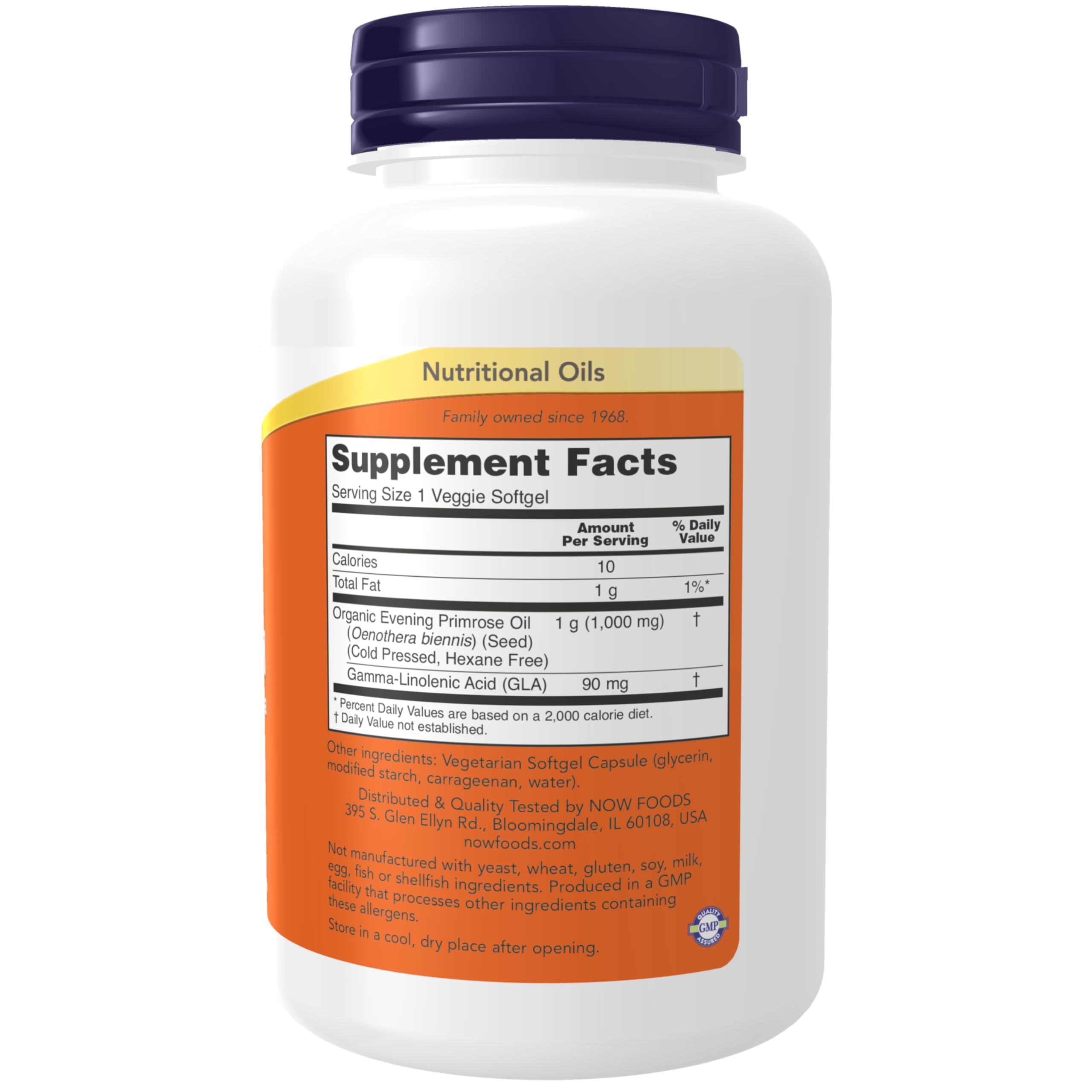 NOW Foods Evening Primrose Oil 90 Softgels packaging