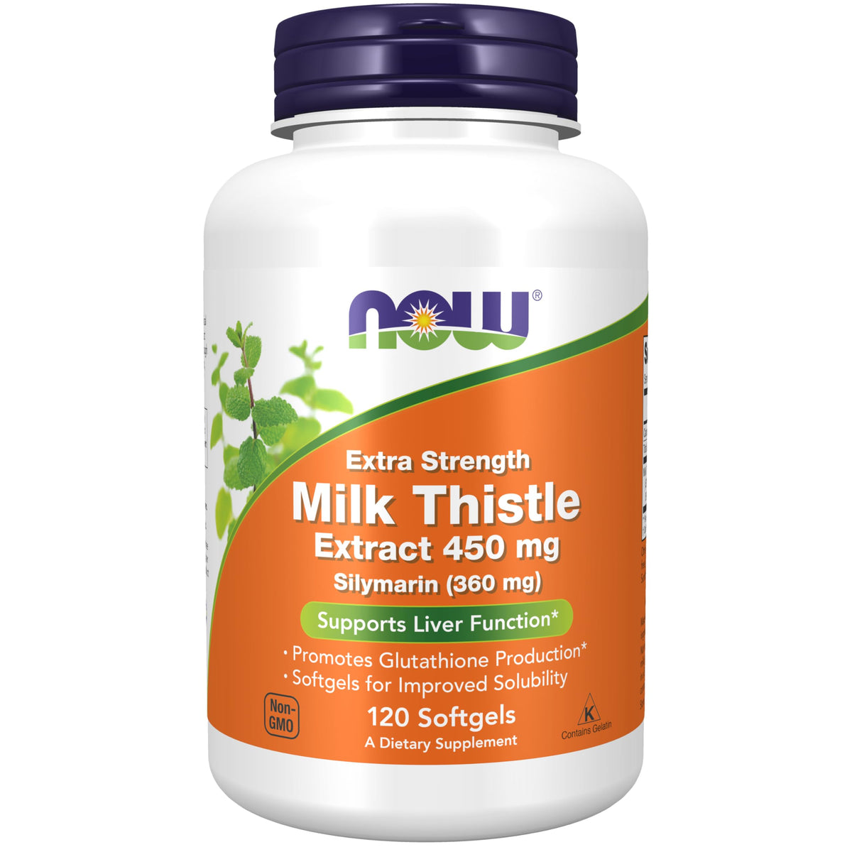 NOW Foods Extra Strength Silymarin Milk Thistle Softgels front view