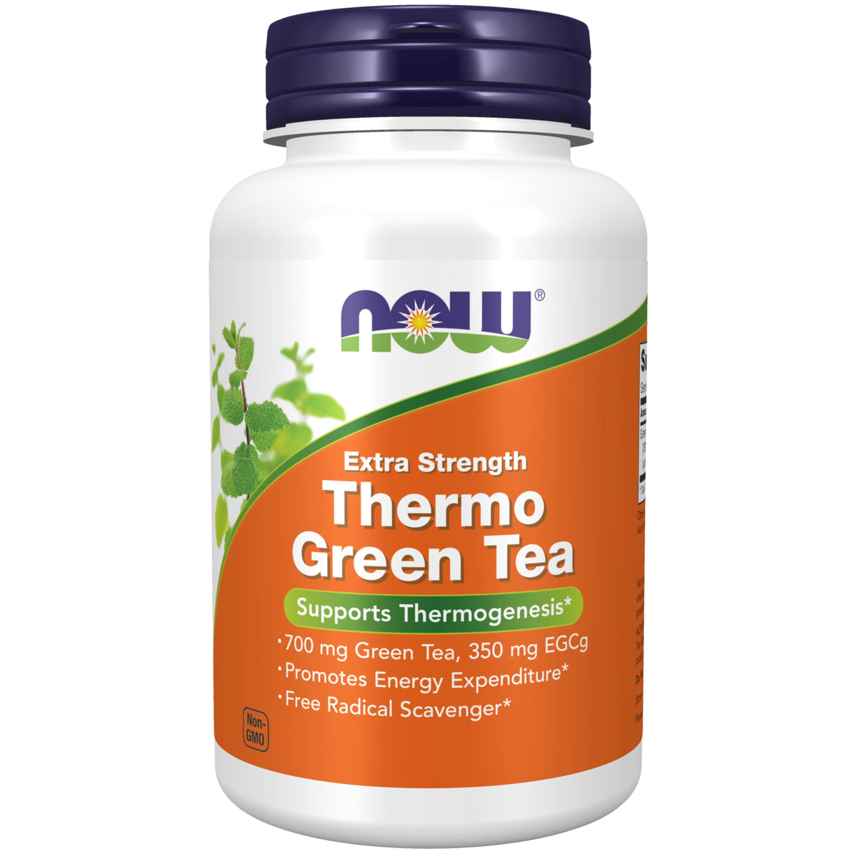 NOW Foods Extra Strength Thermo Green Tea 700 mg Veg Capsules front view
