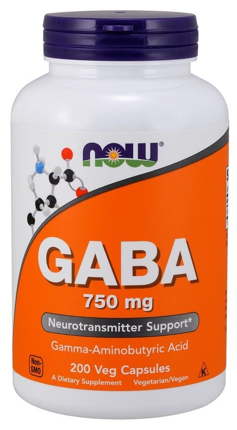 NOW Foods GABA 750mg 100 Veg Capsules back view