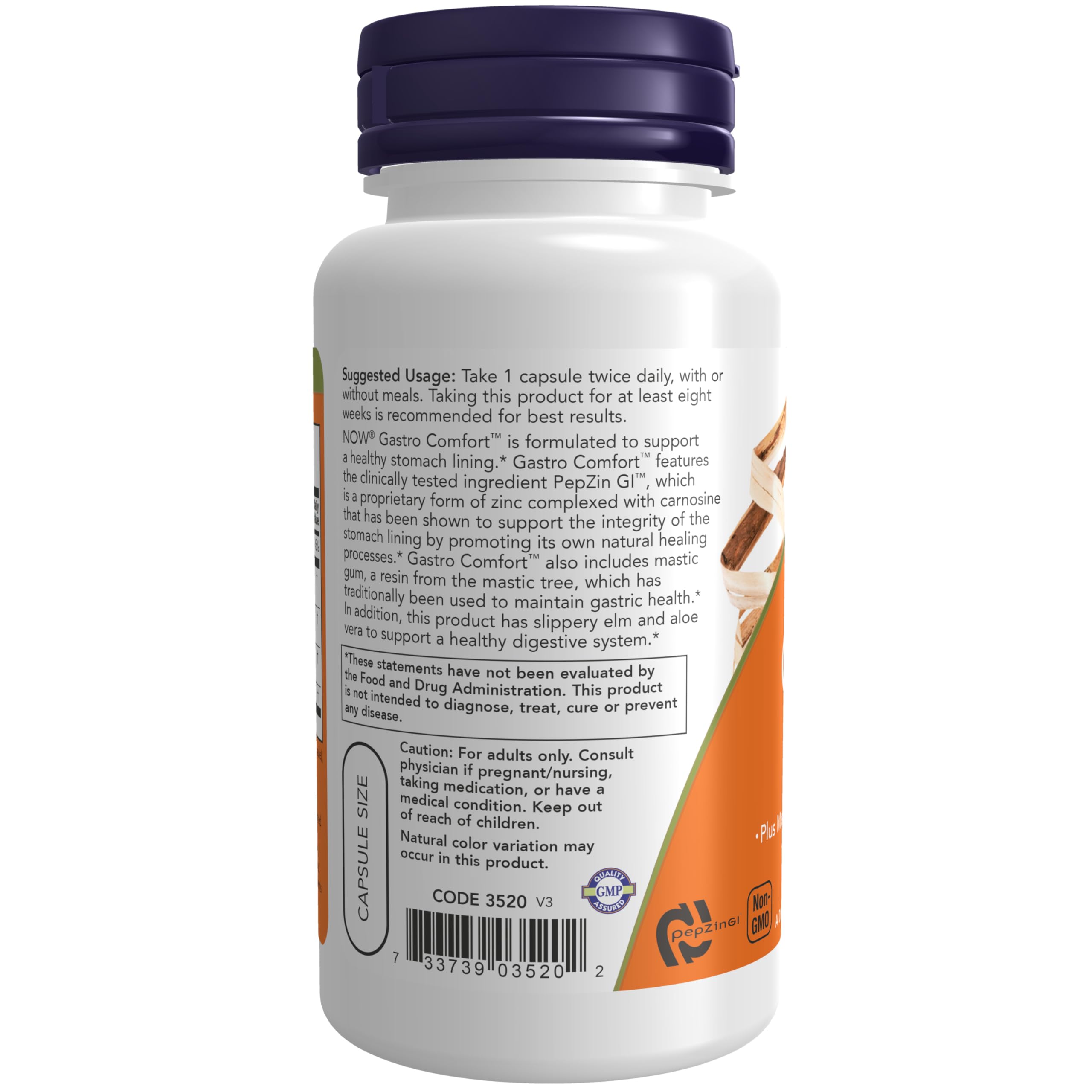 NOW Foods Gastro Comfort side view packaging