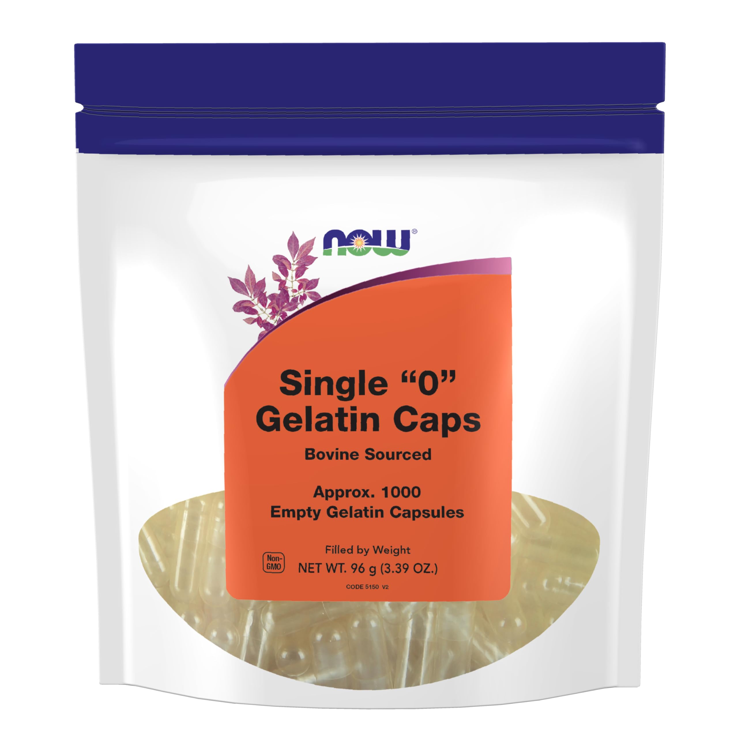 NOW Foods Gelatin Capsules front view showing packaging