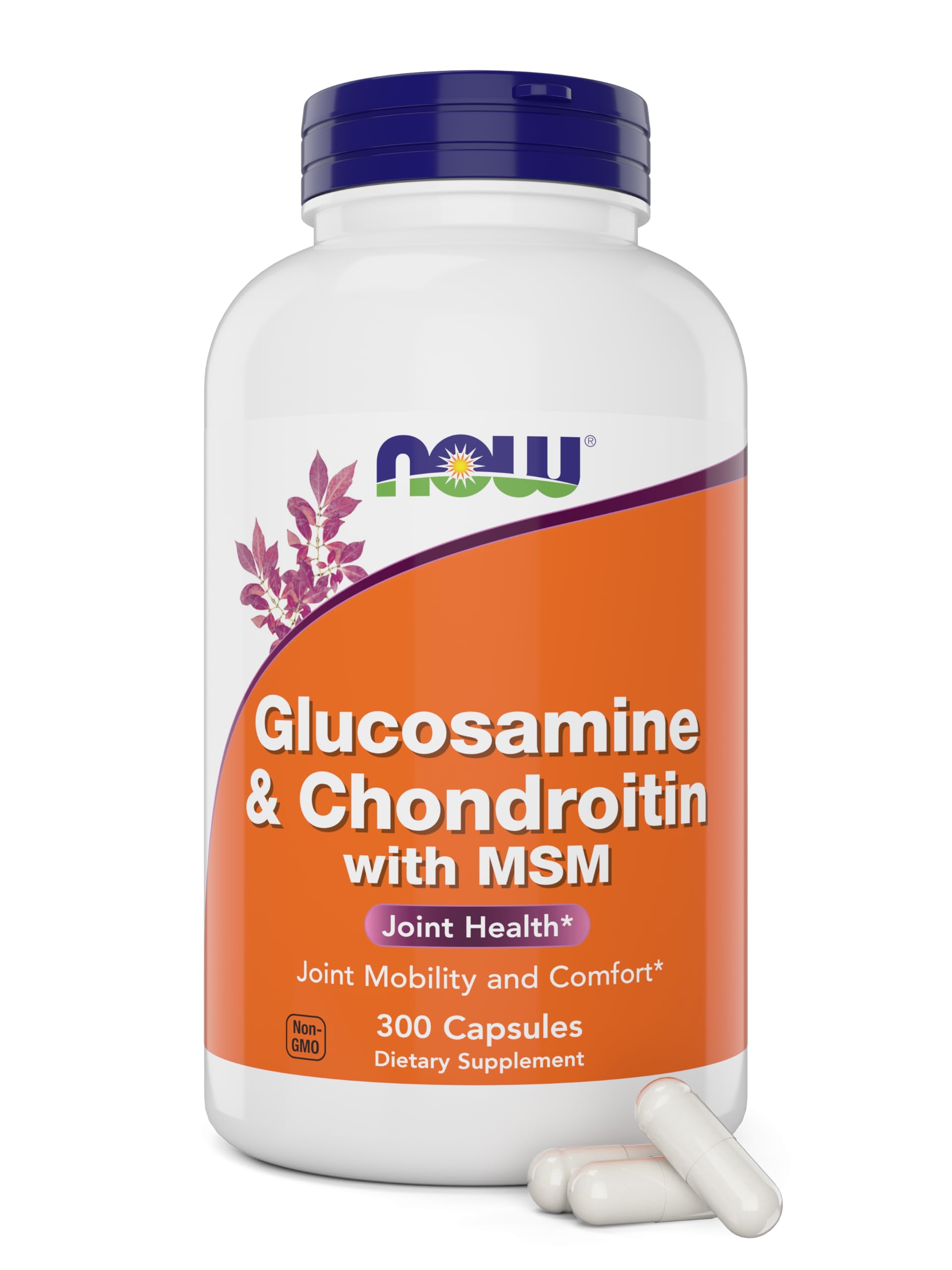 NOW Foods Glucosamine & Chondroitin 300 Capsules front view