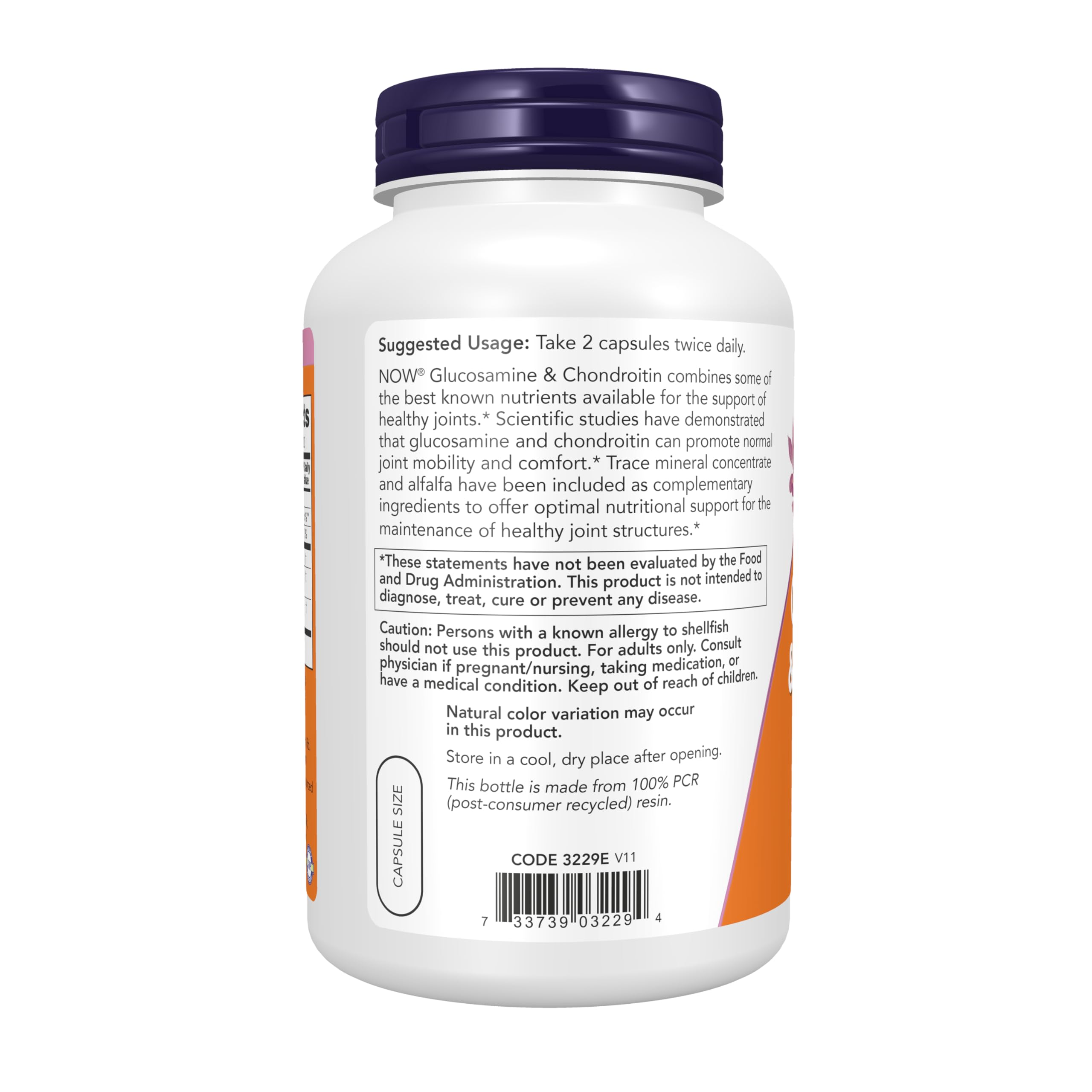 NOW Foods Glucosamine & Chondroitin capsules close-up