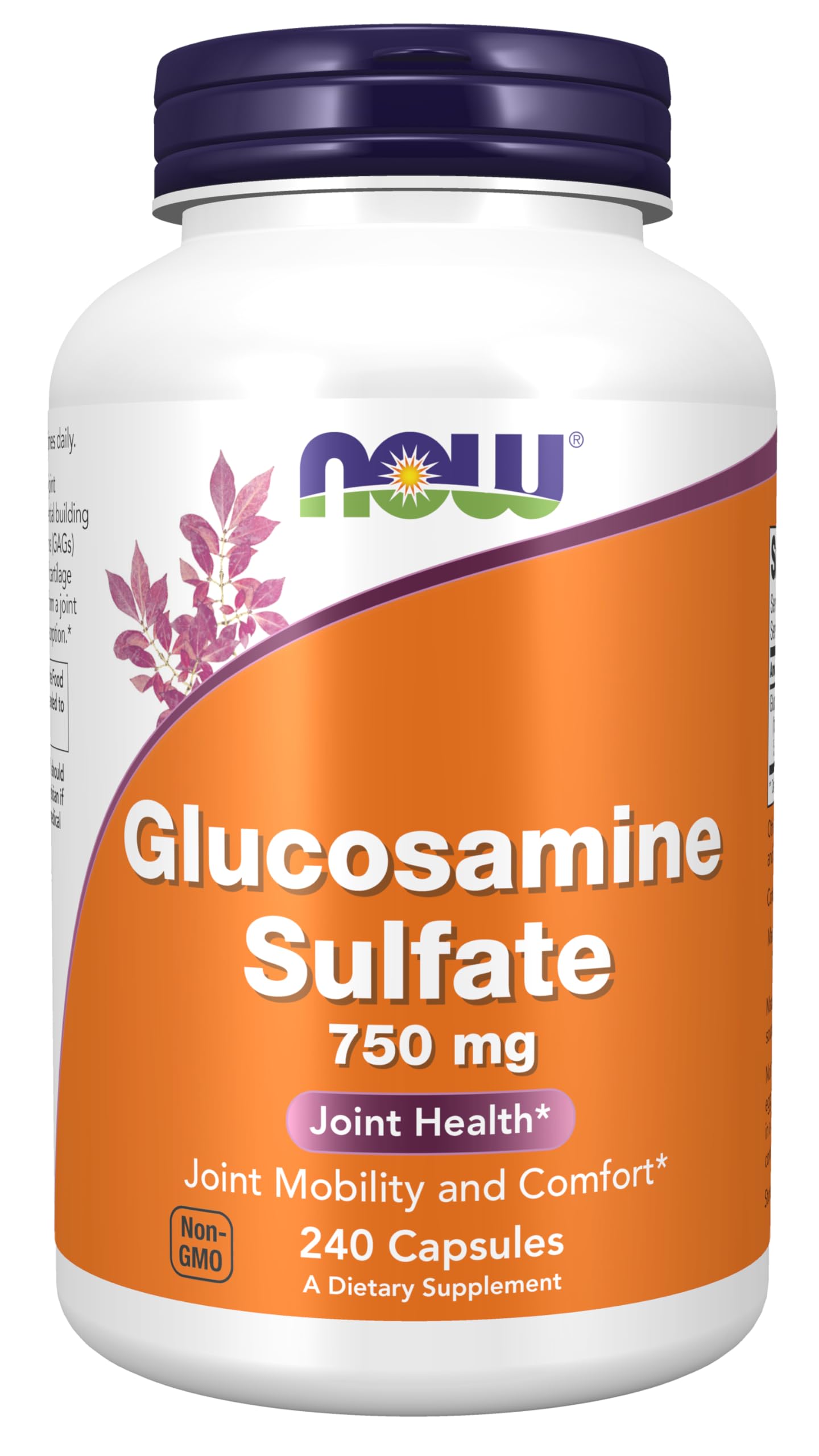 NOW Foods Glucosamine Sulfate 1500mg 60 Capsules front view