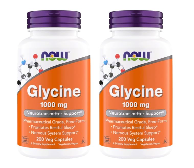 NOW Foods Glycine 312g Vegan Capsules front view