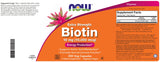 NOW Foods High Dose D-Biotin 10,000 mcg bottle with label