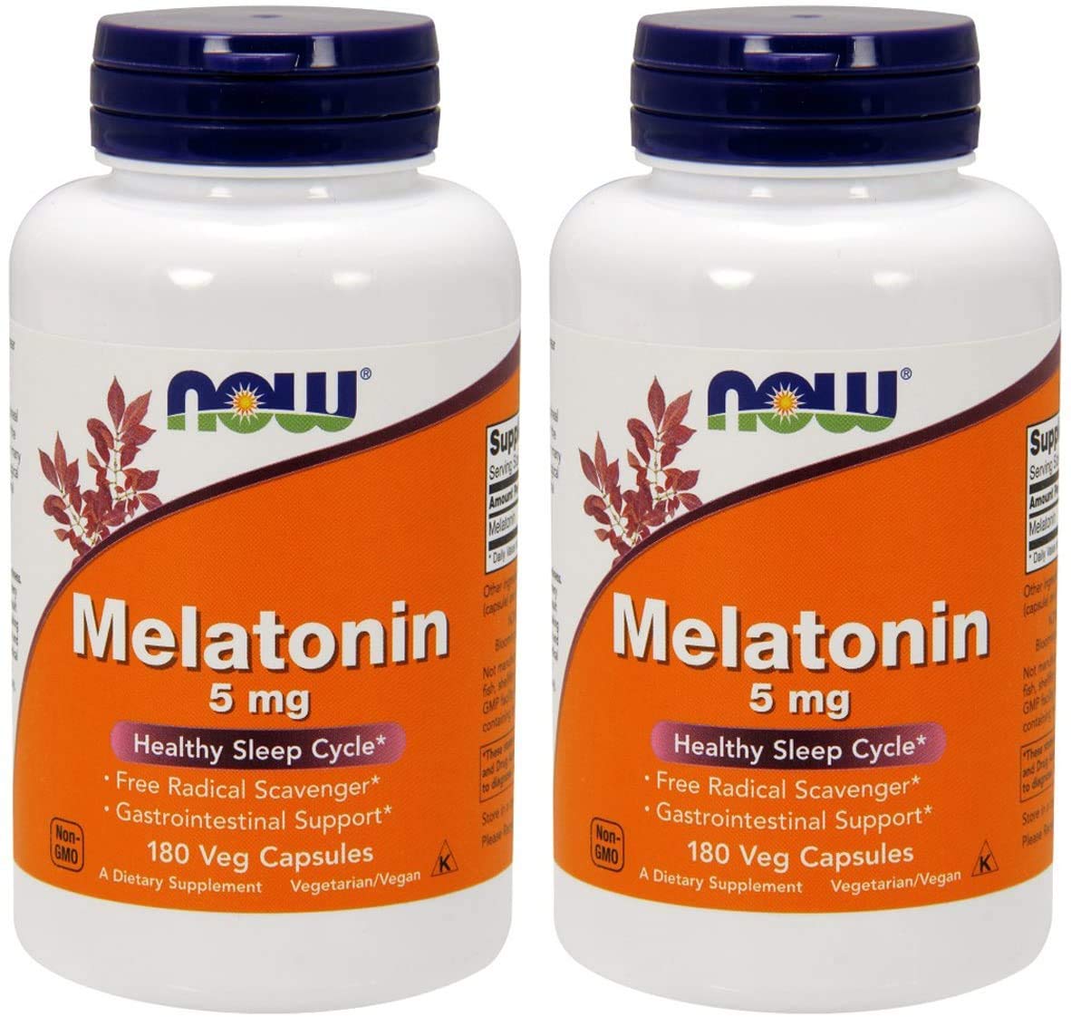 Now Foods High Potency Melatonin 180 capsules front view