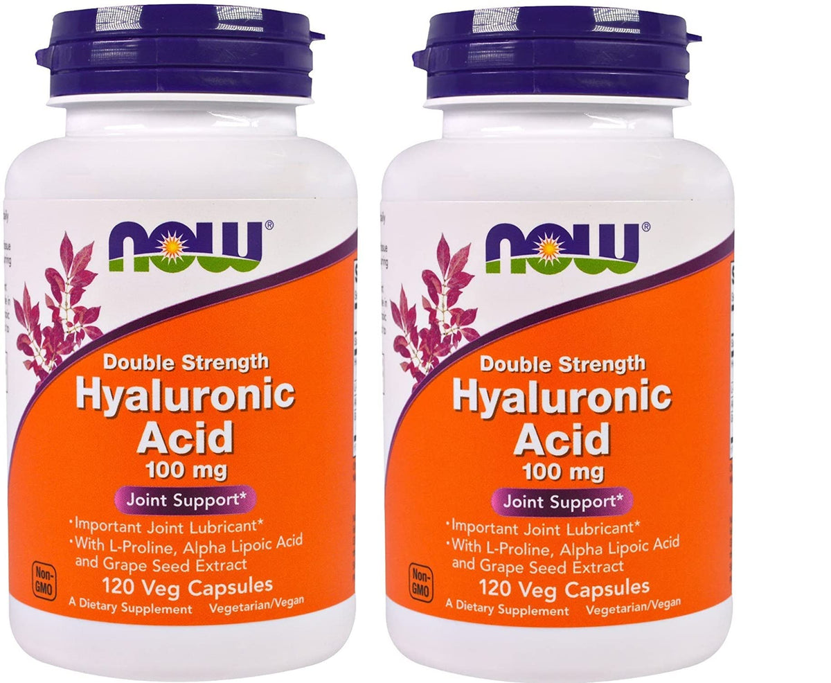 NOW Foods Hyaluronic Acid 100mg veggie capsules front view