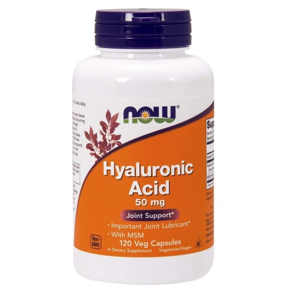 NOW Foods Hyaluronic Acid and MSM 240 capsules side view