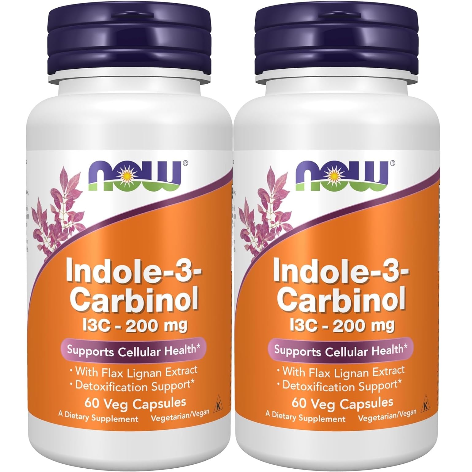 NOW Foods Indole-3-Carbinol 200 mg 60 Veg Capsules front view