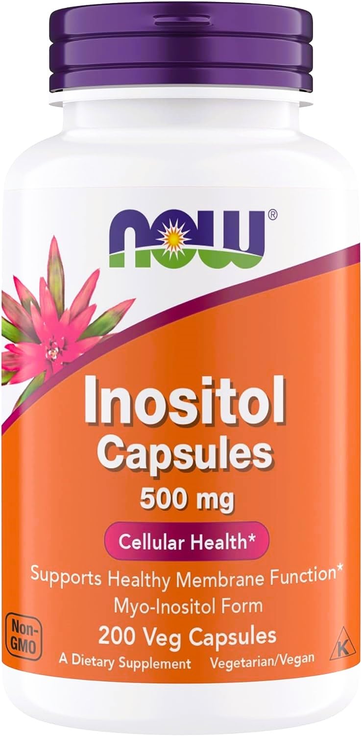 NOW Foods Inositol 198g Myo-Inositol Capsules front view