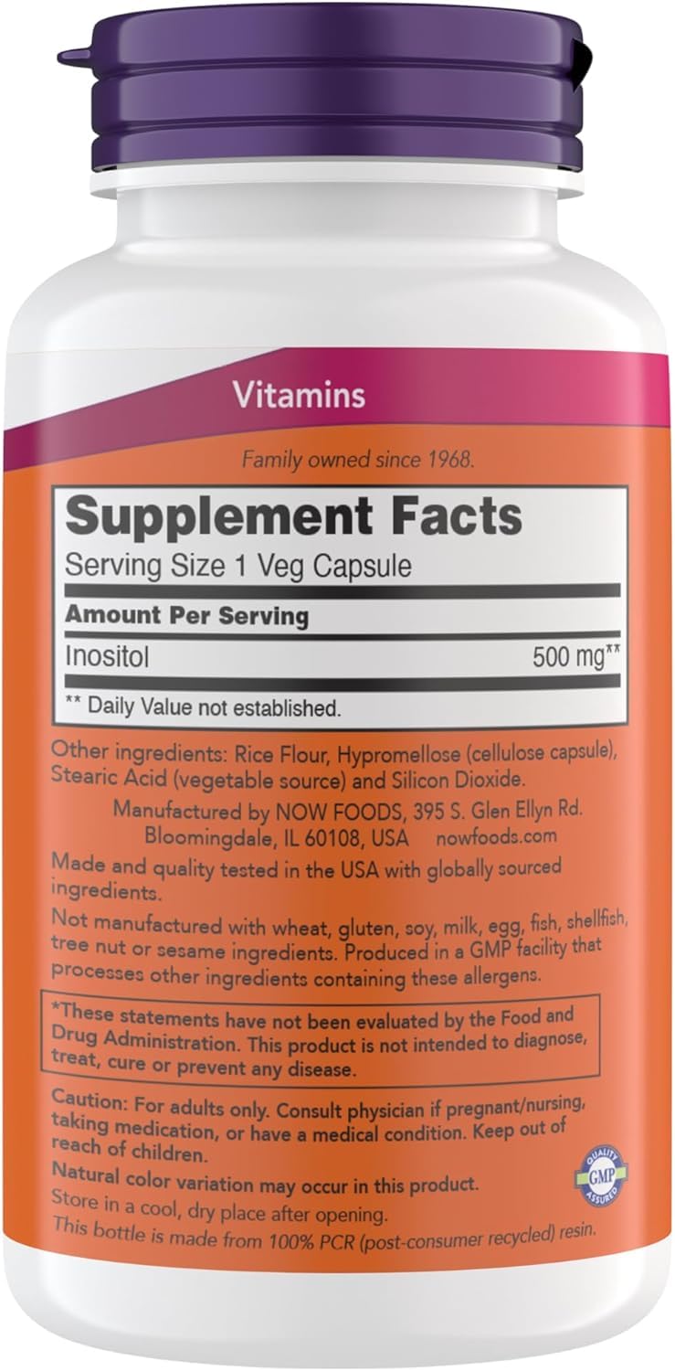 NOW Foods Inositol 198g supplement side view