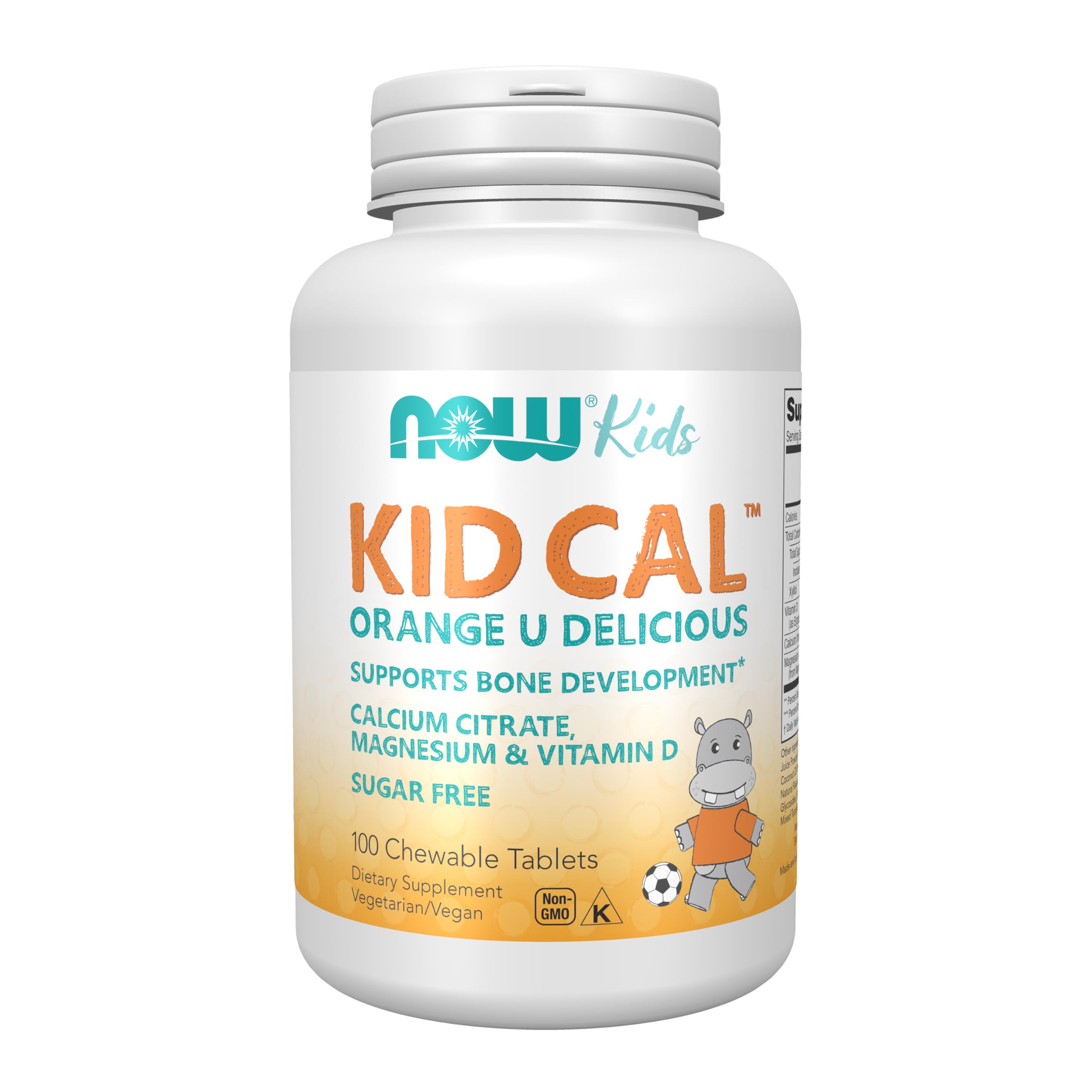 NOW Foods Kid Cal Chewable Lozenges 190g front view