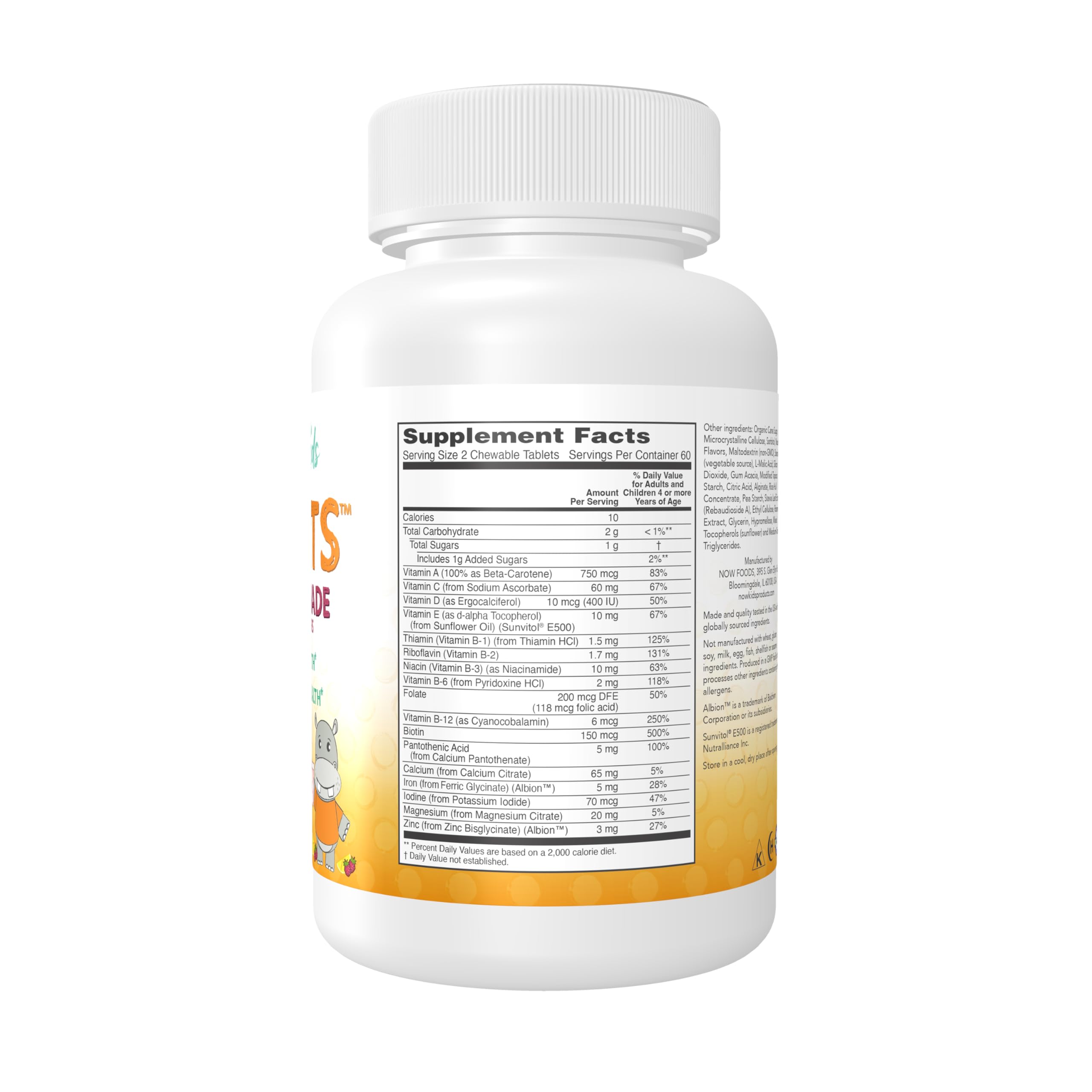NOW Foods Kid Vits Chewable Multivitamins packaging