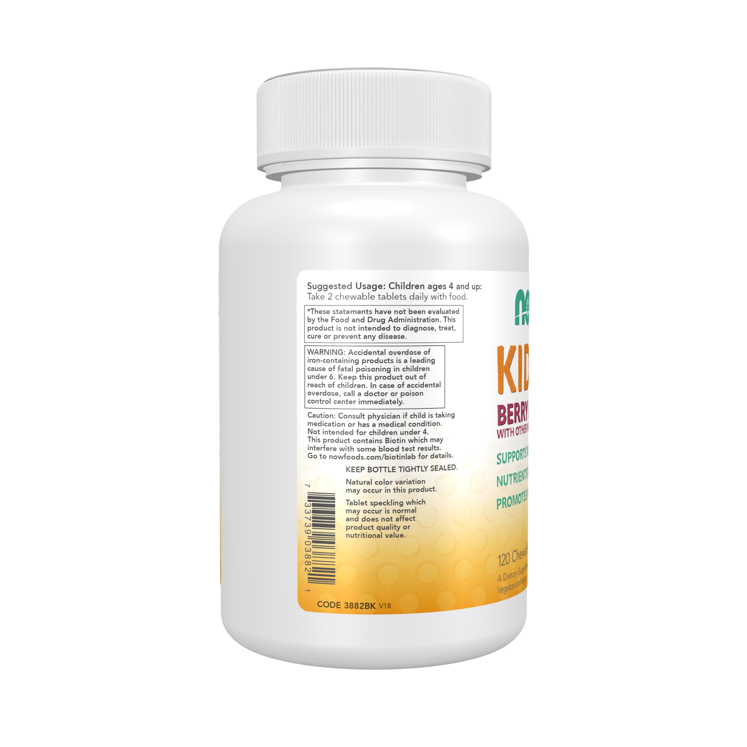 NOW Foods Kid Vits Chewable Multivitamins side view